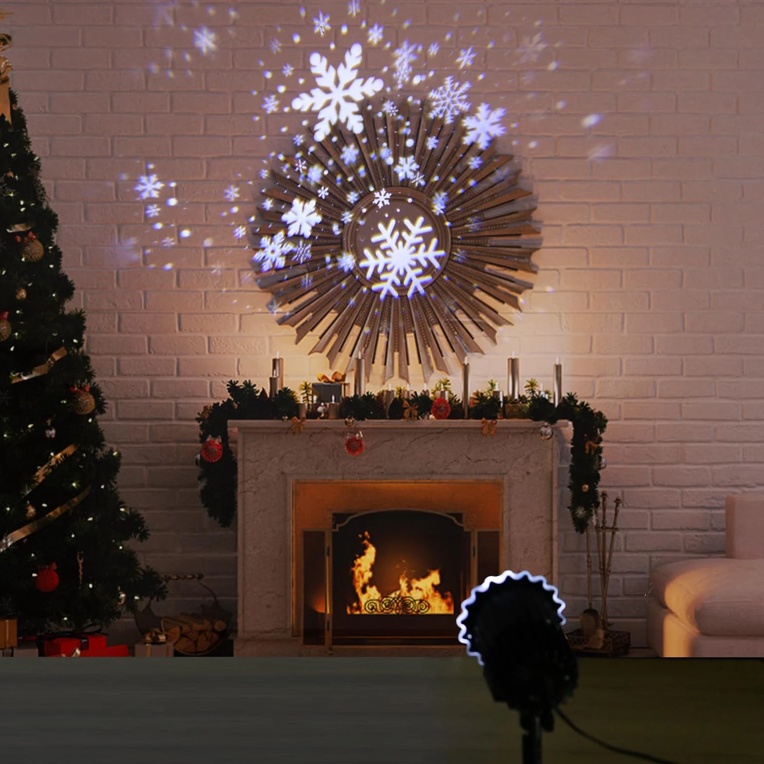 ZWOOS Snowflake Lampy projektorowe na zewnątrz, 9W Super Bright, Lampa z opadami śniegu Projekcja światła nocnego, Świąteczne światła projektora LED Wodoodporne na Boże Narodzenie, Halloween, wesele