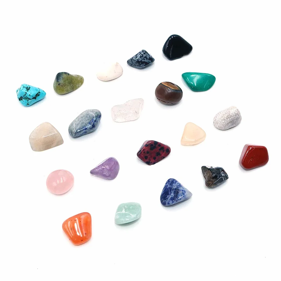 Namvo Mineral Rock odmiana b?bnów gruboziarnisty kamień szlachetny fragment meteorytu uzdrawiaj?ca energia kryszta? kolekcja pude?ko (20 szt. b?bnowanych mini kamieni)