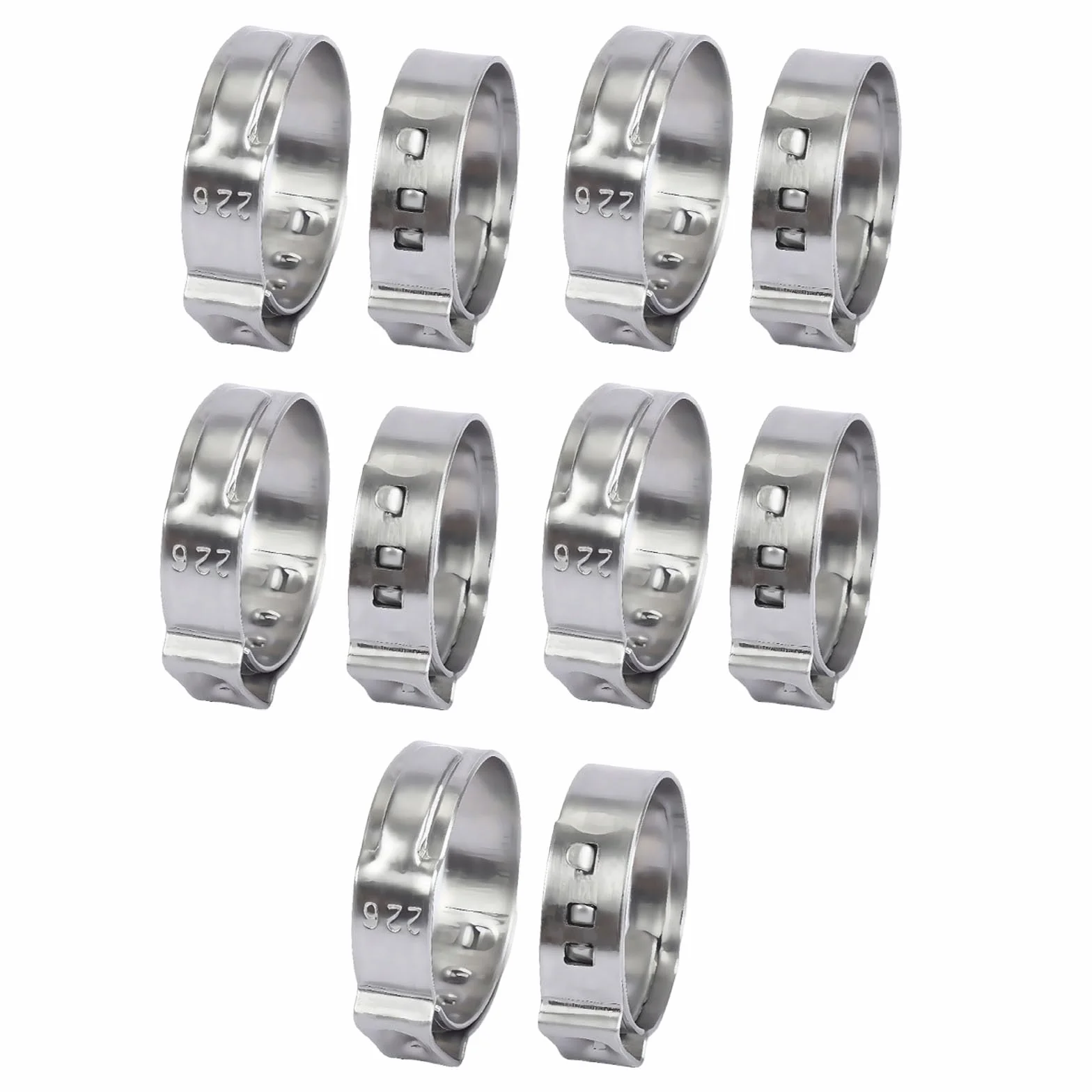10 pierścieni zaciskanych PEX do łączników rurowych | Taśma ze stali nierdzewnej 304 Szerokość 7 mm Grubość 0,6 mm 100,8 ~ 104 mm Nadaje się do połączeń(99.3~102.5mm)