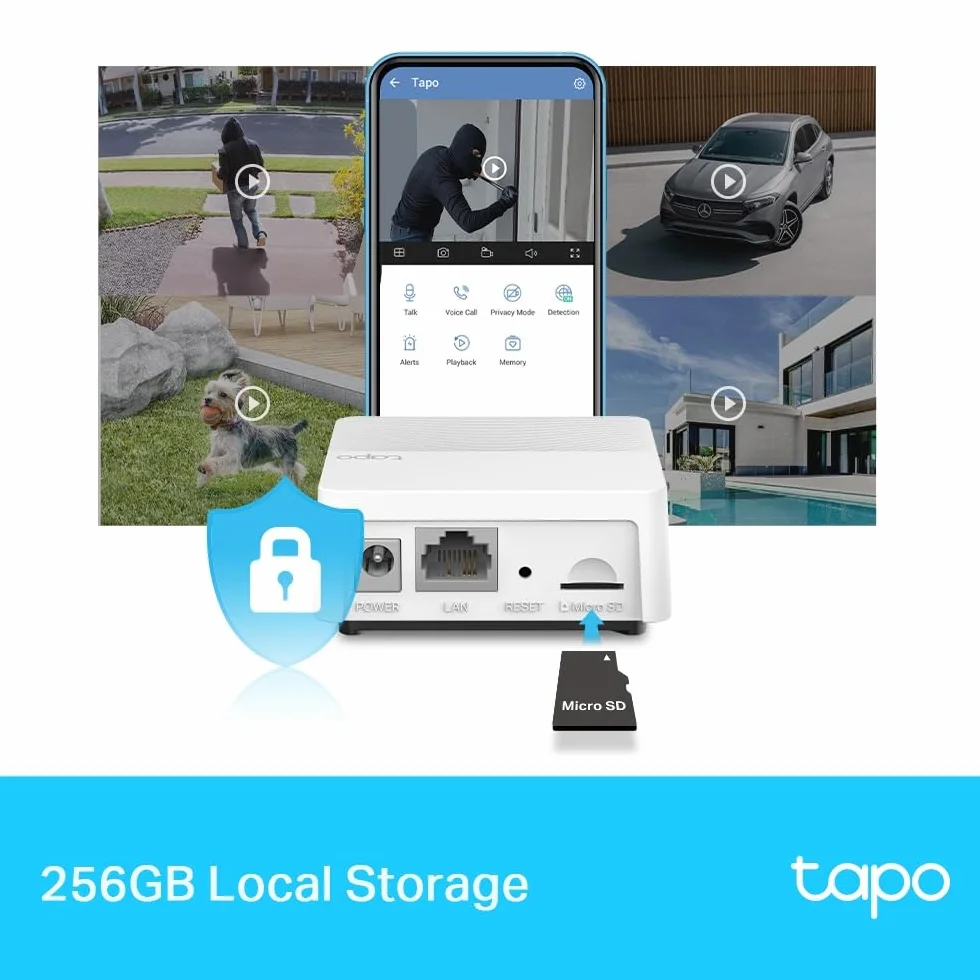 Tapo Smart Hub z dzwonkiem, hubem + alarmem, podłącz do 64+4 urządzeń, 19 opcji dzwonka, nie wymaga okablowania, pamięć MicroSD (do 512 GB), biały (Tapo H200)