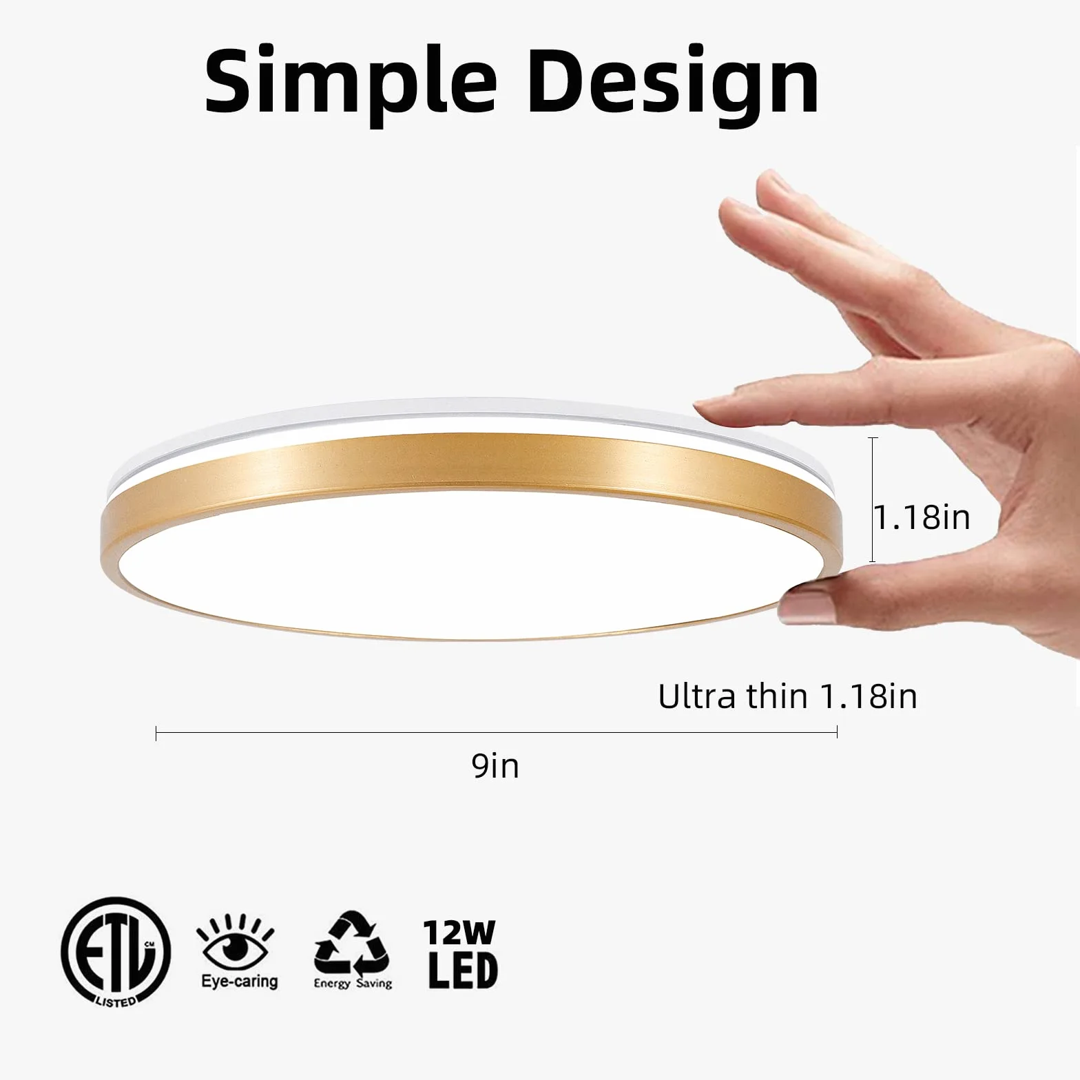 30 cm Bluetooth-owa lampa sufitowa z pilotem zdalnego sterowania, 24 W, złocisto-szampana lampa sufitowa, możliwość ściemniania i zmiany kolorów światła z głośnikiem, nadaje się do pokoju