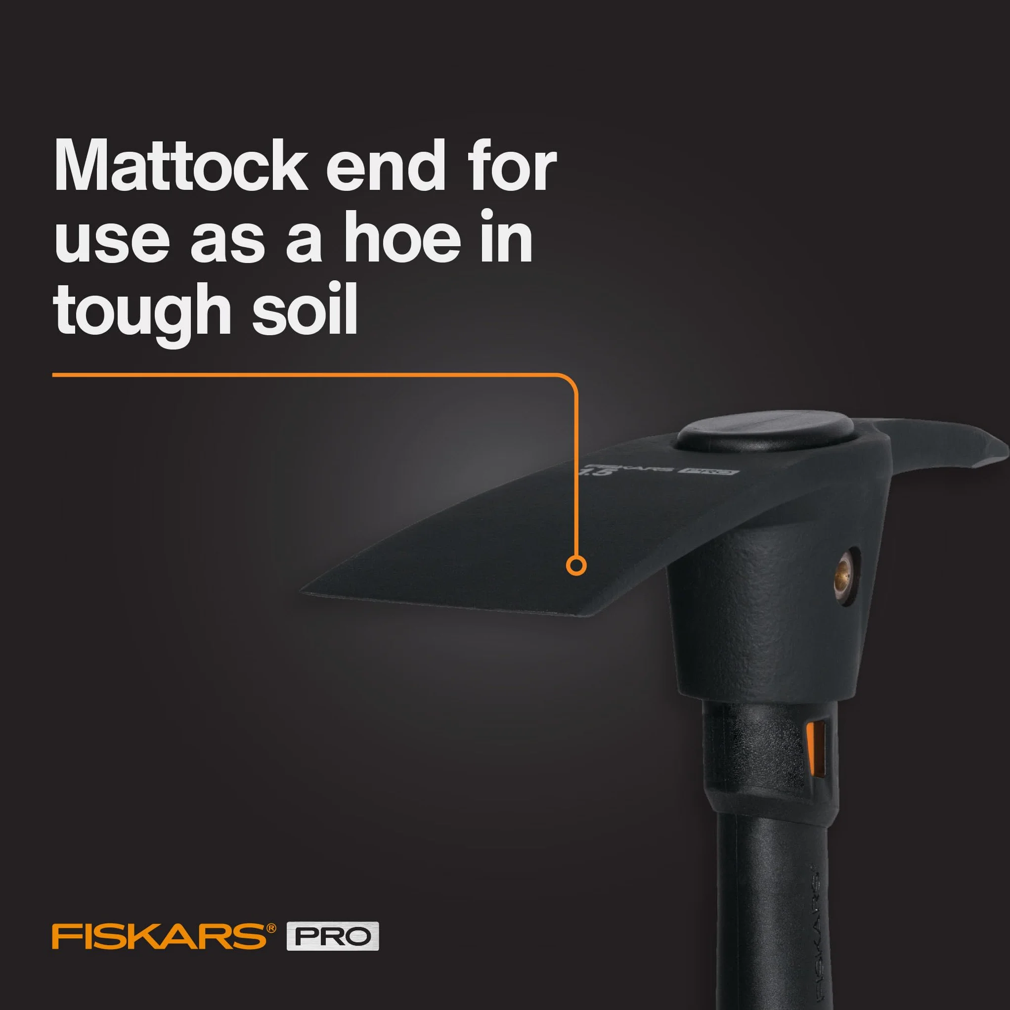 Fiskars 751220-1001 Pro IsoCore motyka/kilof, 0,7 kg, pomarańczowa/czarna