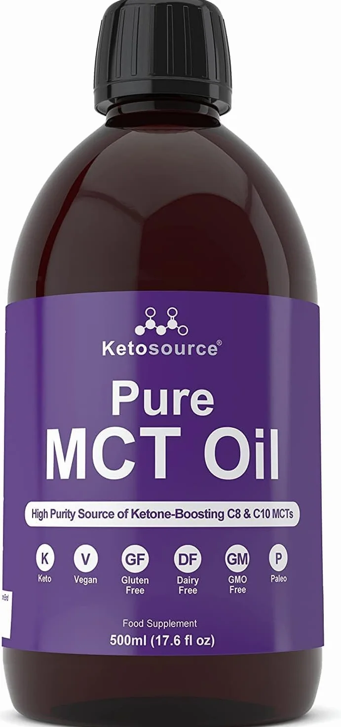 Ketosource® Pure MCT Oil | High Purity Source of Ketone-Boosting C8 & C10 MCTs | Supports Keto Nutrition & Fasting | Vegan Safe & Gluten Free | 500ml Bottle