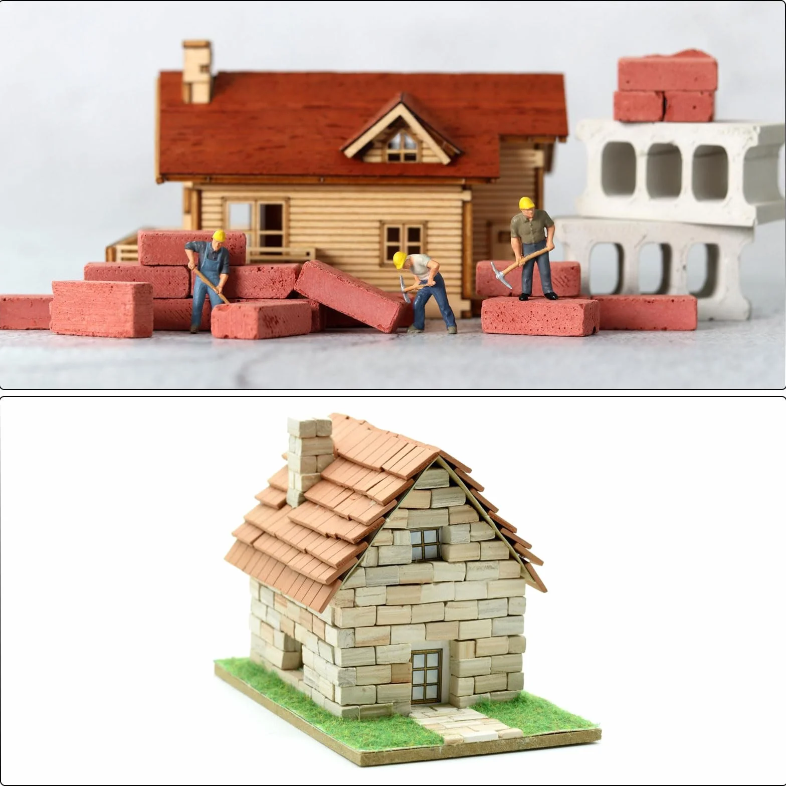 sourcing map Miniaturowe dachówki z gliny, model dachówki mini dla majsterkowiczów, zestaw do modelarstwa, ogrodu, kolor czerwony, 200, skala 1:1620 x 17,5 x 2 mm