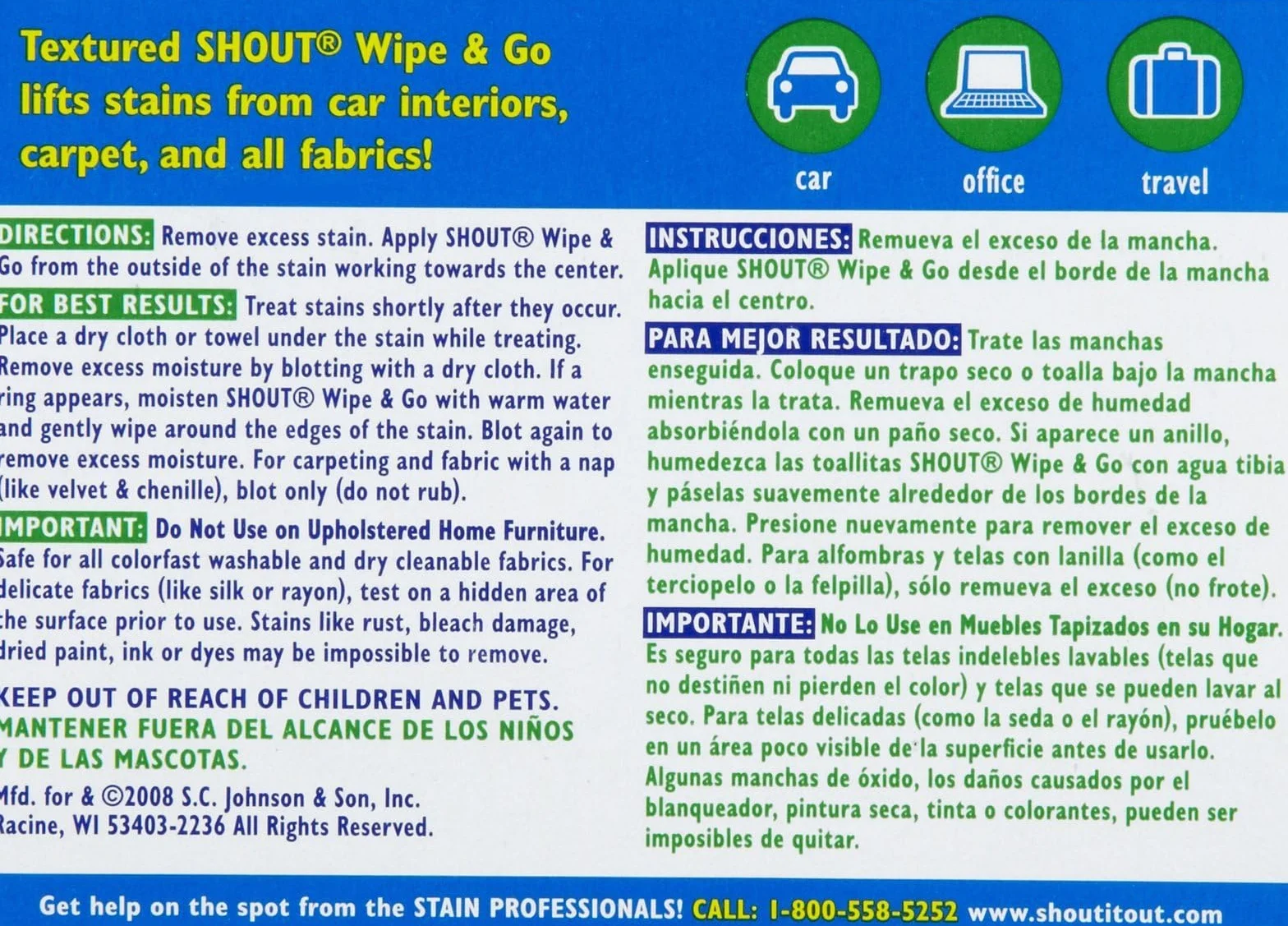 Shout Chusteczki do usuwania plam - 12 ct - 2 szt. Shout