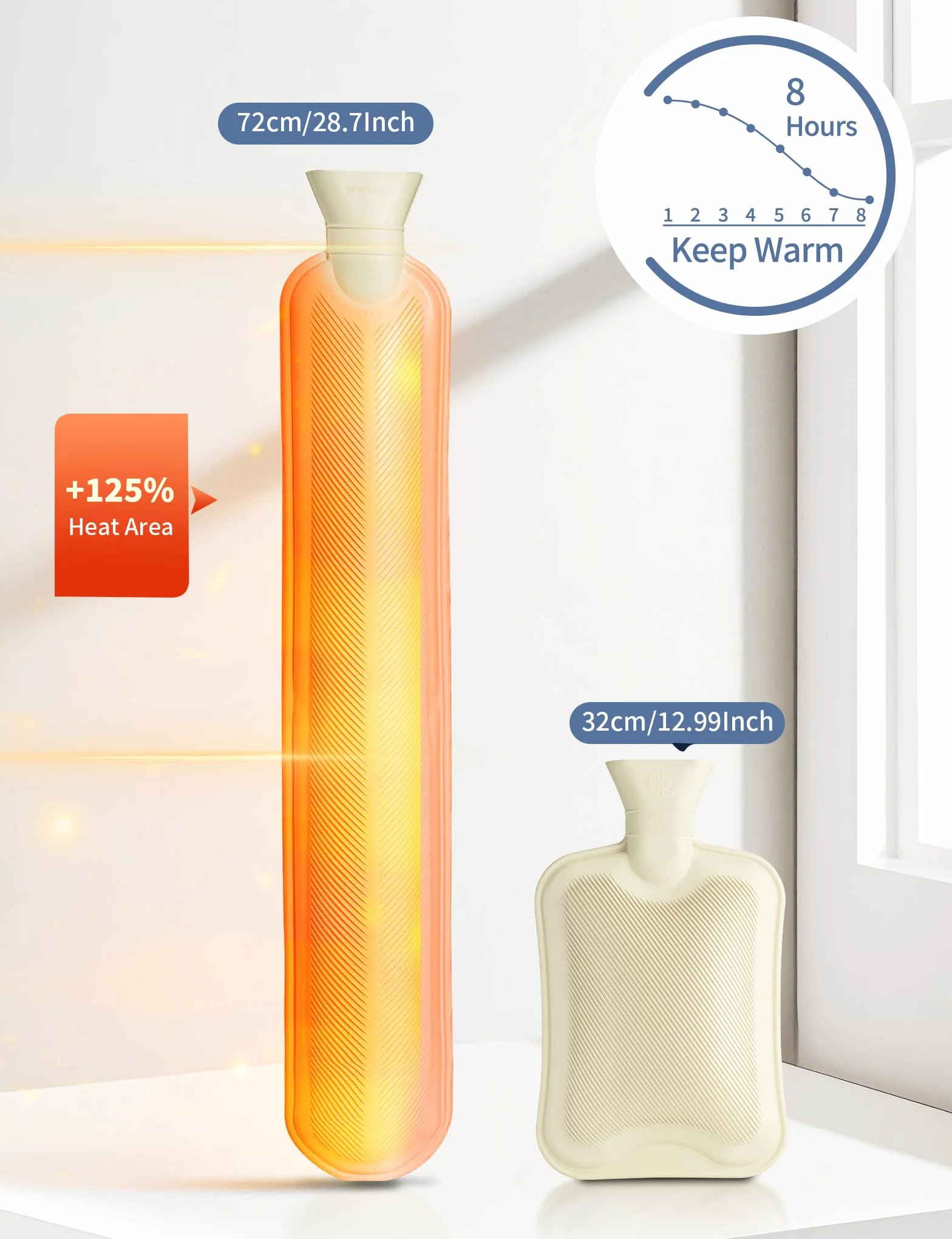 Termofor Długi 2L z Miękką Poszewką na Szyję i Ramiona BS1970:2012