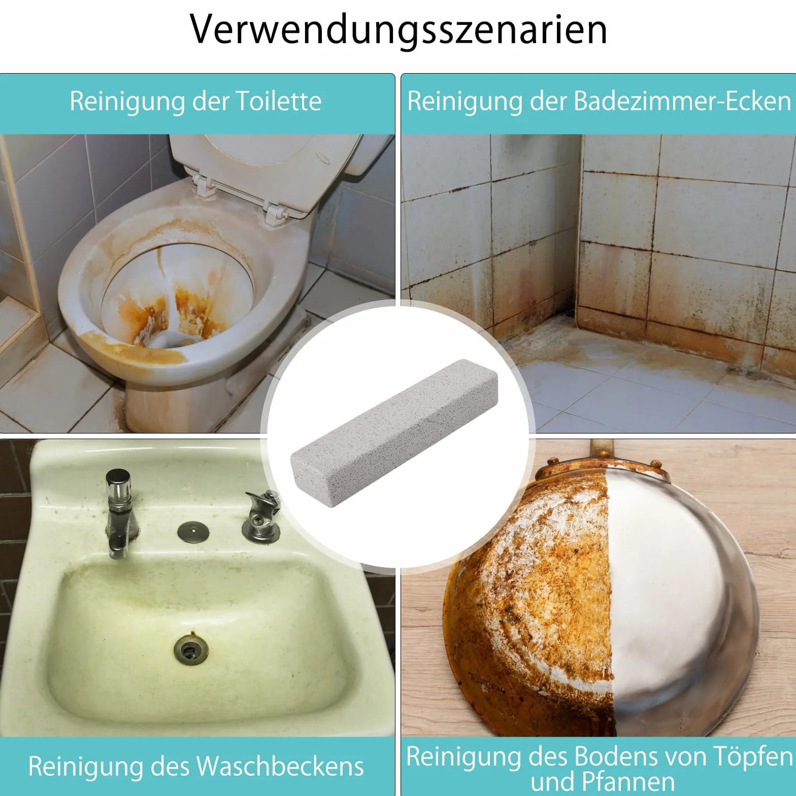 TNSLAND 10 sztuk klocków do czyszczenia WC, kamień pumeks, szczotka do toalety, prysznica, łazienki, umywalki, kuchni