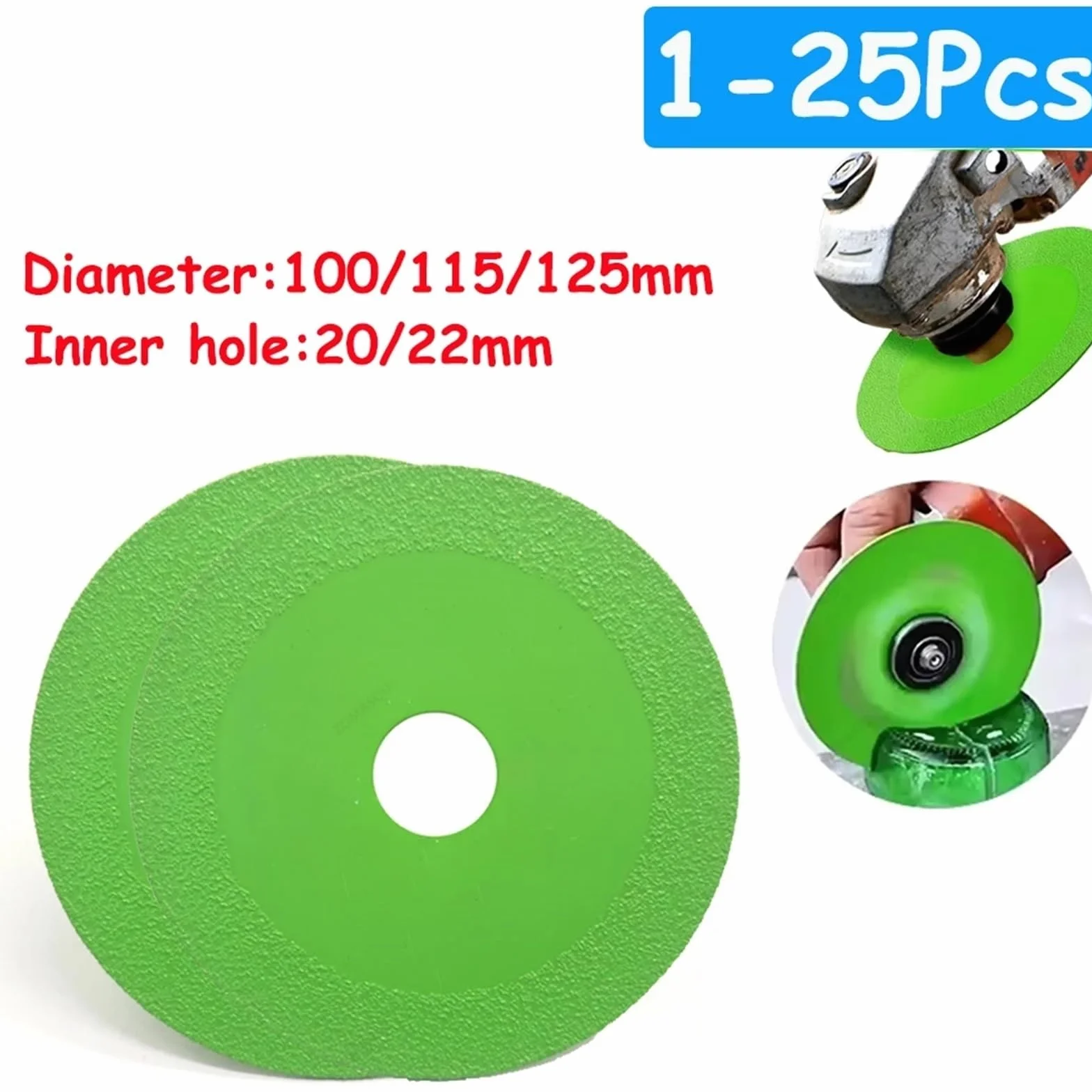 100/115/125mm szklana tarcza do cięcia 1-25 szt. Diamentowe butelki na wino brzeszczot Jade kryształowy szlifowanie fazowanie ostrze tnące cięcie szkła