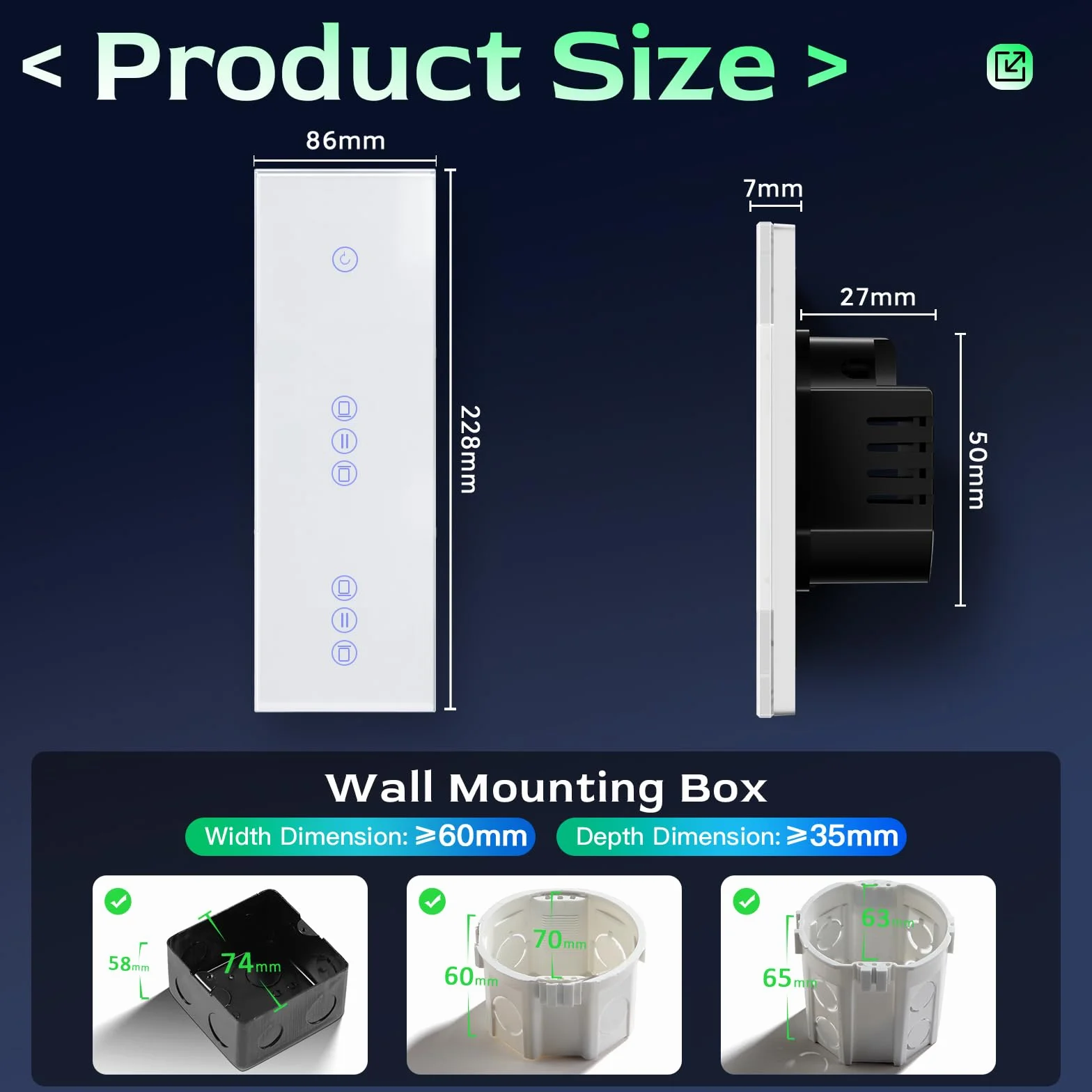 BSEED Alexa włącznik światła z 2-krotnym włącznikiem rolety, sterowanie roletą Wi-Fi, 1-drożny, przełącznik dotykowy WiFi, podwójny przełącznik żaluzji, kompatybilny z aplikacją Smart Life/Tuya, Alexa