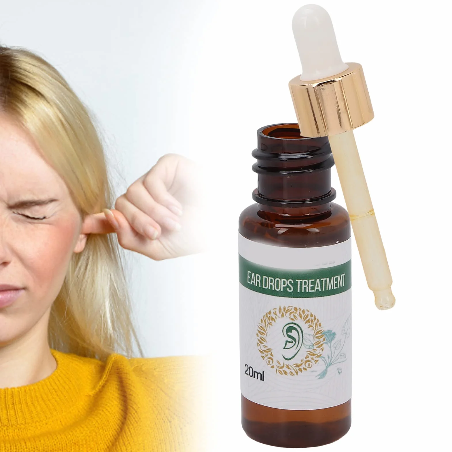 Krople do uszu szachu, krople do pielęgnacji uszu naturalny olej łagodzi szum w uszach poprawia ból uszu krople do leczenia ucha 20 ml dla dźwięków Dell