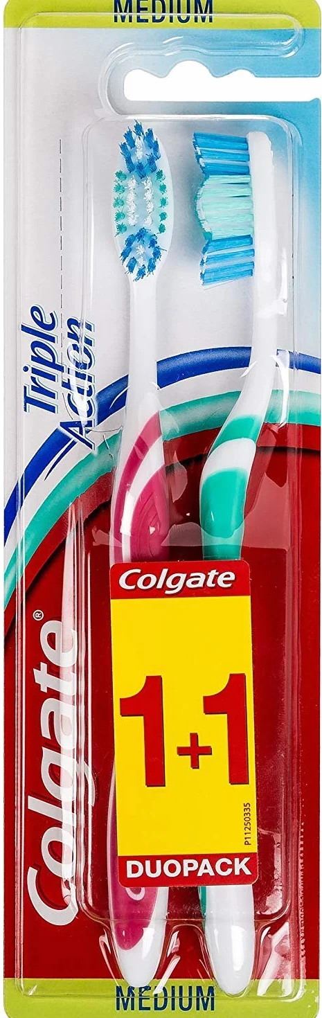 Colgate Potrójna szczoteczka do zębów Medium Action - Losowy kolor