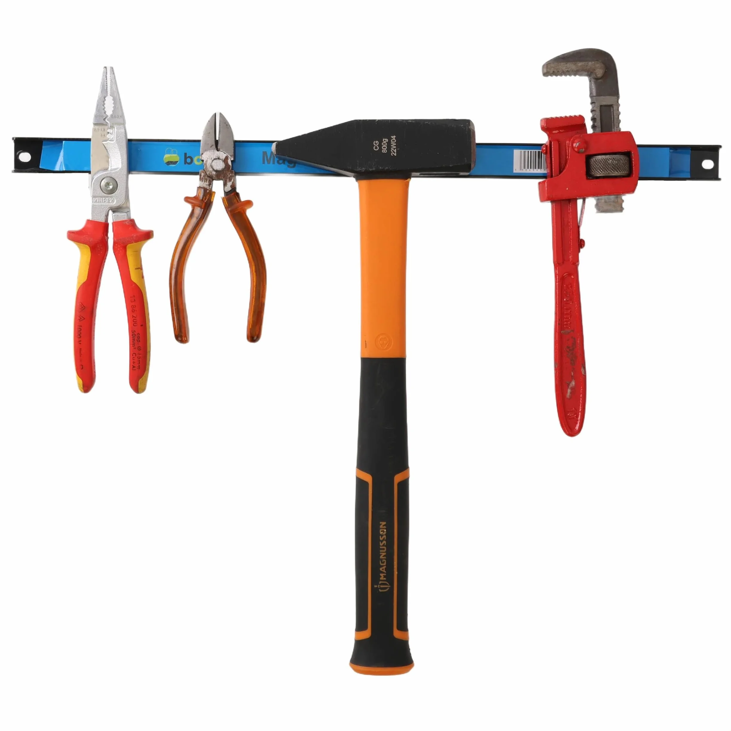 6 x listwa magnetyczna na narzędzia, metalowe paski o długości 60 cm, czarne, uchwyt na narzędzia, mocny magnes, z otworami do mocowania, śrubami i kołkami, w zestawie do śrubokrętów, szczypiec