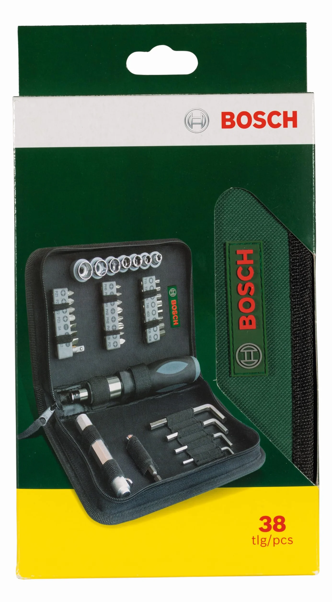 Bosch Accessories Bosch 38-częściowy zestaw bitów mieszanych (PH, PZ, S, HEX, klucz nasadowy Ø 5-13 mm, w zestawie śrubokręt ręczny, latarka, akcesoria do wiertarki)