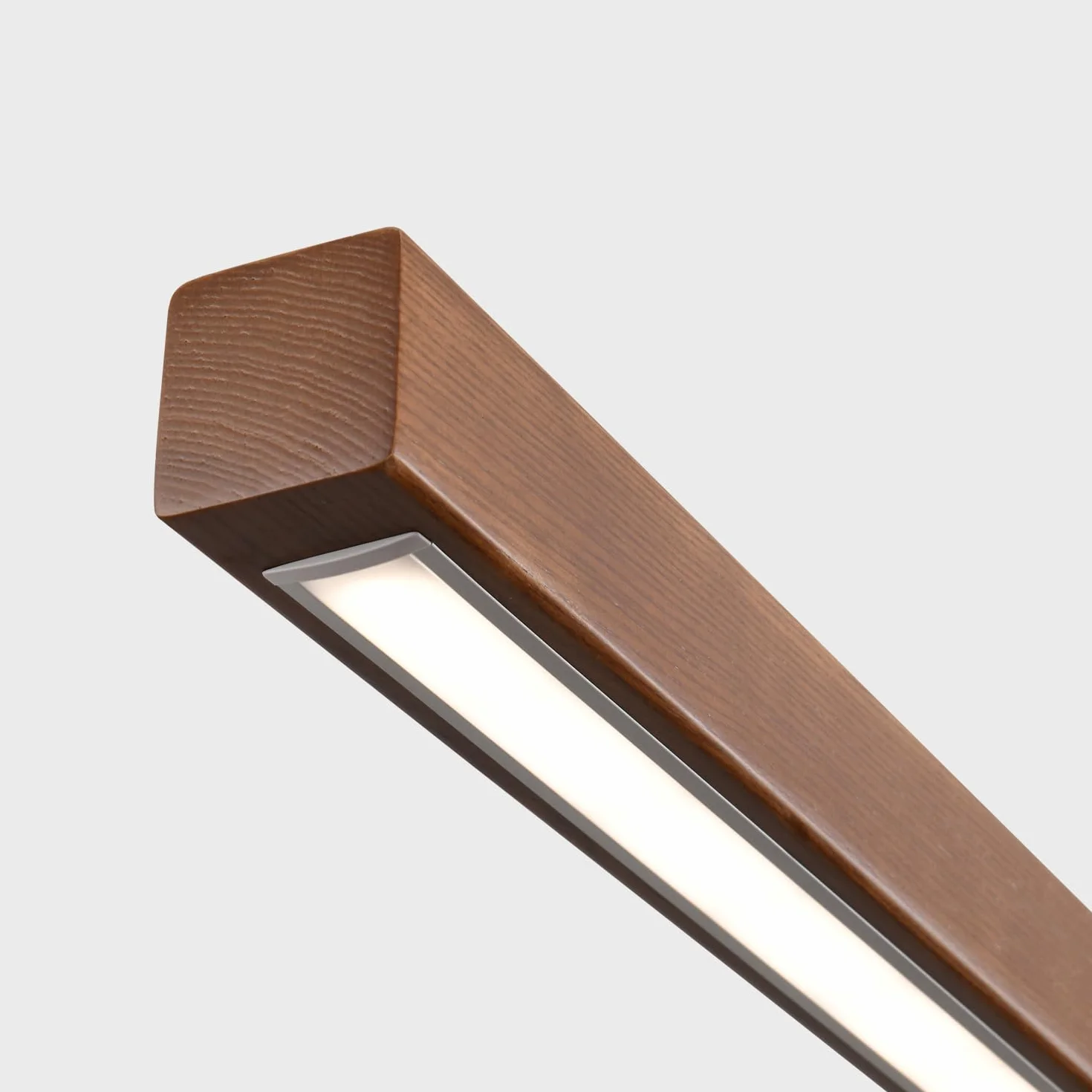 YISDESIGN 119 cm drewniane liniowe lampy wiszące nowoczesne LED 36 W ściemniane oświetlenie sufitowe wiszące światła drewniane liniowe żyrandole do kuchni wyspy jadalni stół bilardowy kolor orzecha