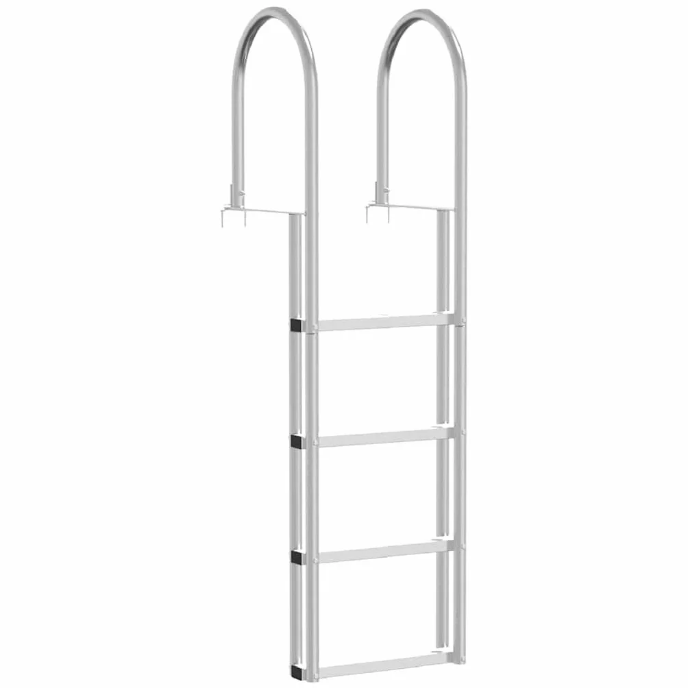 vidaXL Drabinka dokowa 4-stopniowa Srebrny 45 ×11,5 ×162 cm Aluminium