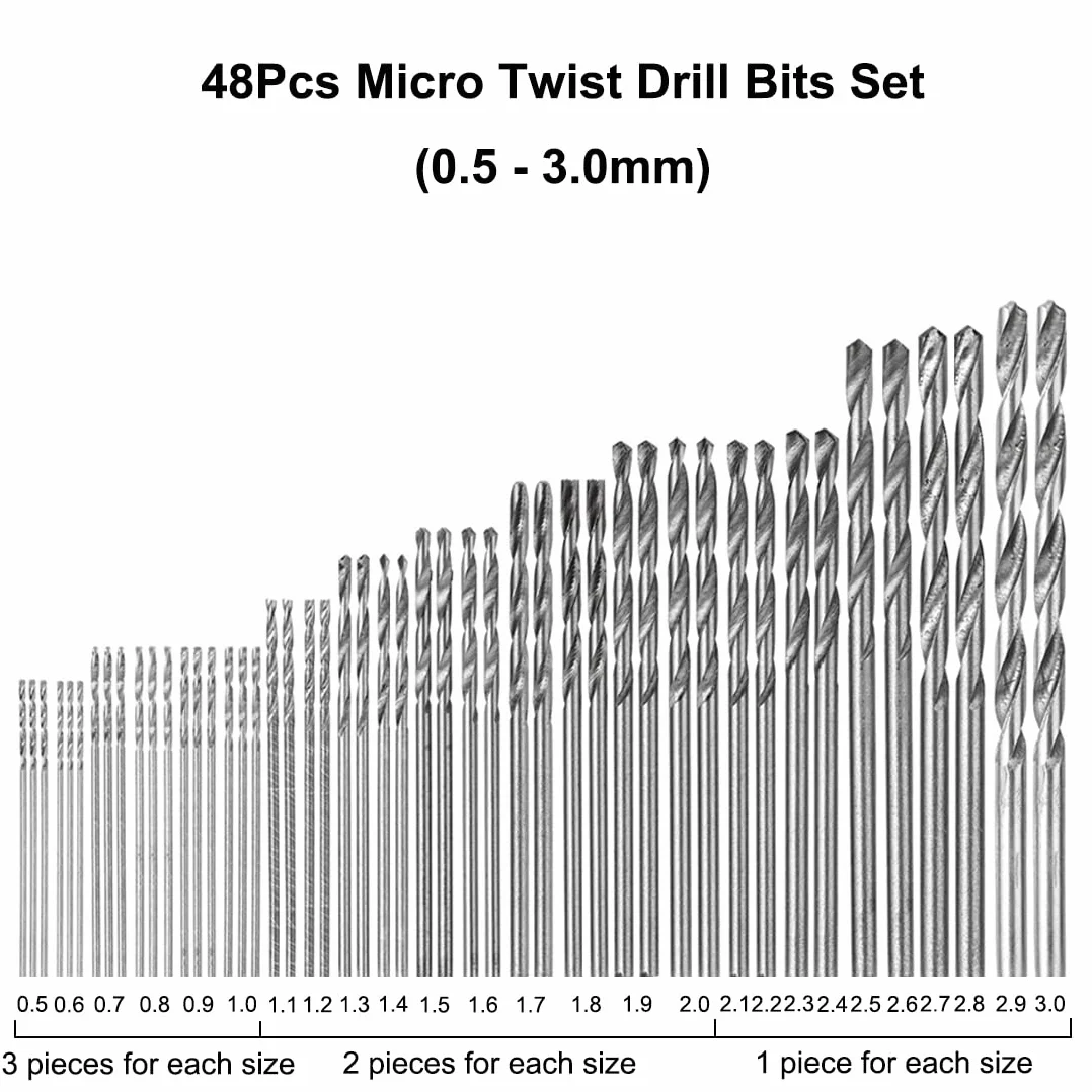 Precyzyjne wiertło ręczne Pin Vise, wiertło ręczne z 48 sztukami mini wiertła spiralne, wiertła mikrobit do żywicy, drewna, do prac DIY
