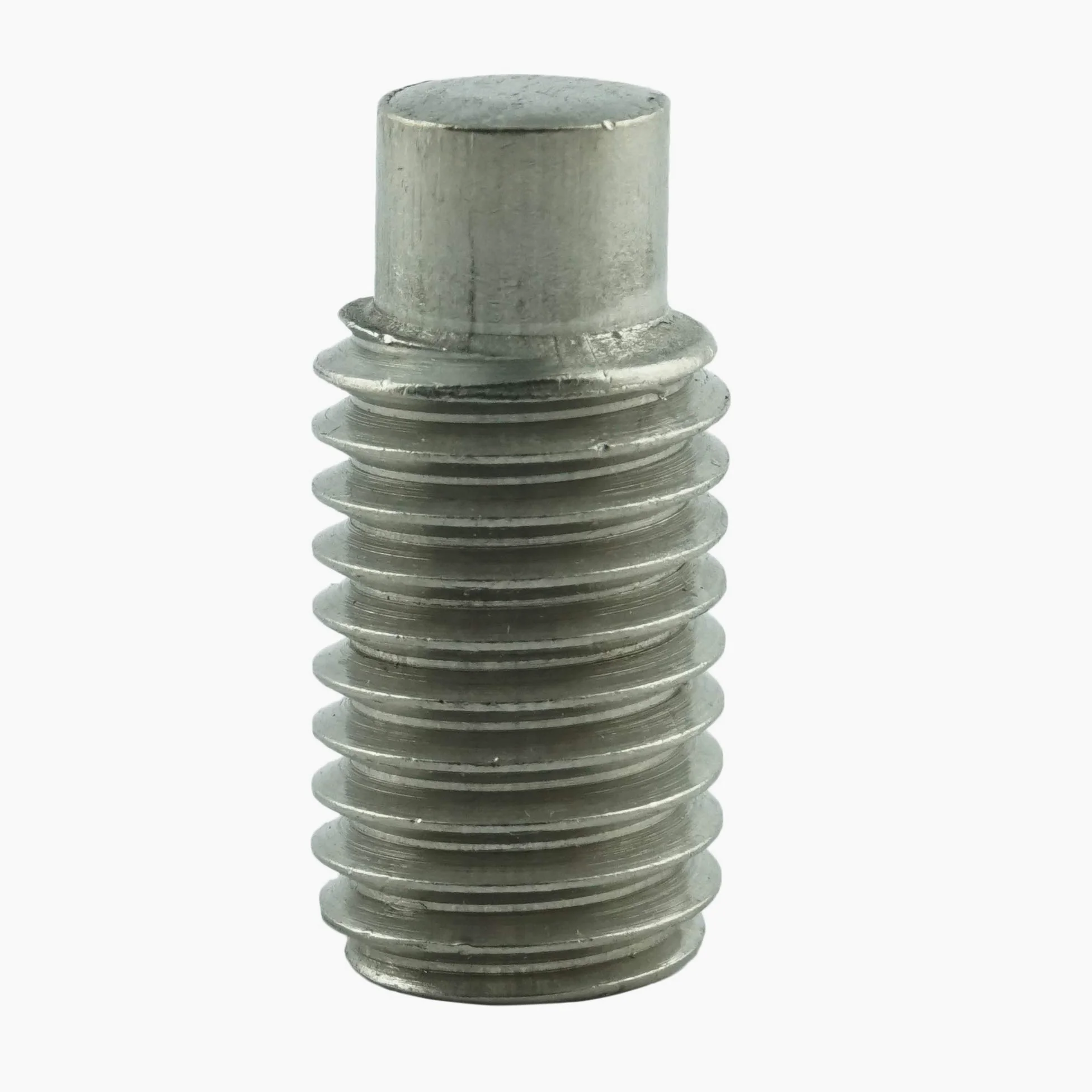 M10 x 30 mm trzpień gwintowany z gniazdem sześciokątnym i czopem (50 sztuk) - śruby nastawne DIN 915 - ISO 4028 - śruby gwintowane - stal szlachetna A2 V2A - nierdzewna