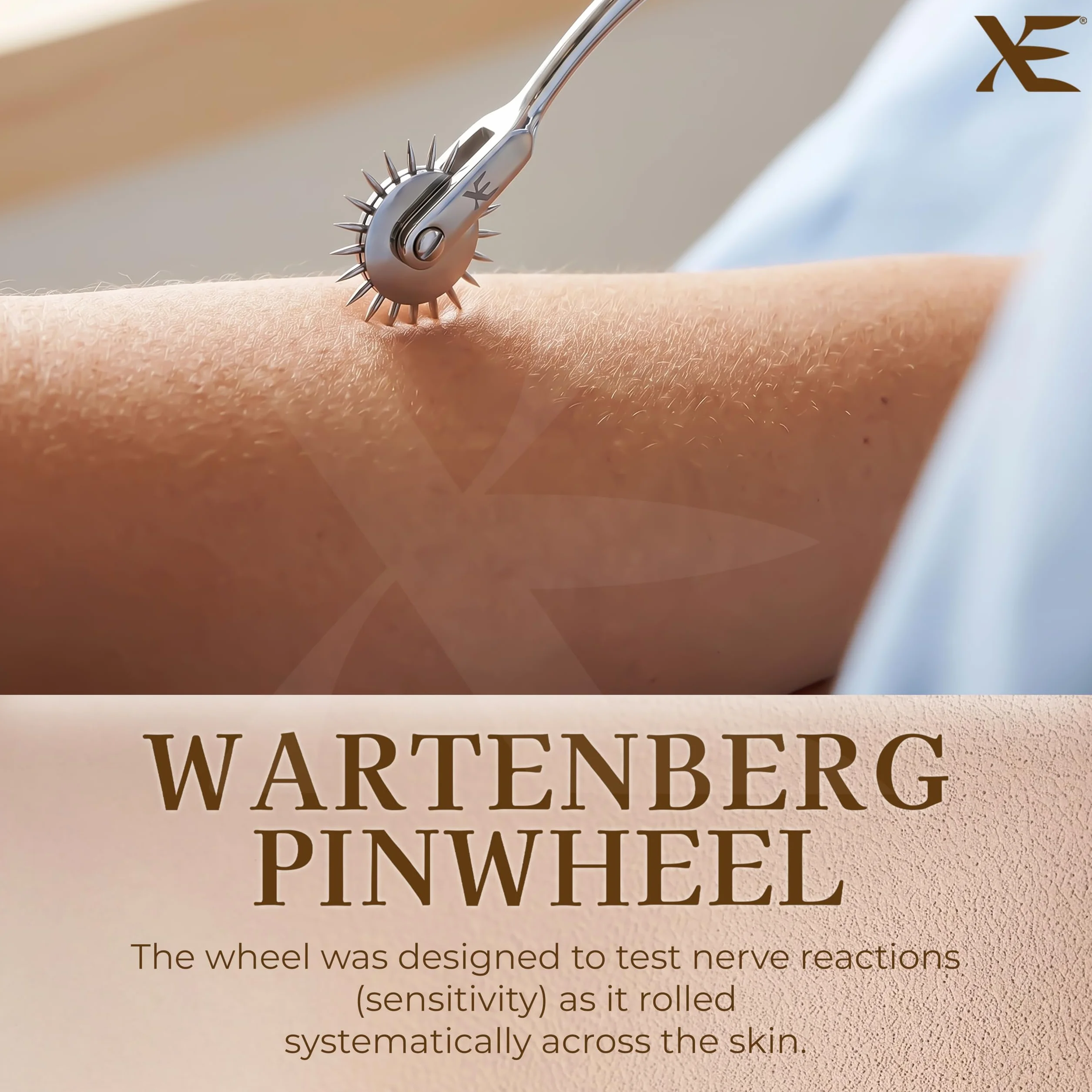 XE Wartenberg Neuro Pinwheel ze Stali Nierdzewnej – Wiatraczek do Badania Neurologicznej Reakcji Nerwów, Wiatraczek do Badania Wrażliwości Nerwów