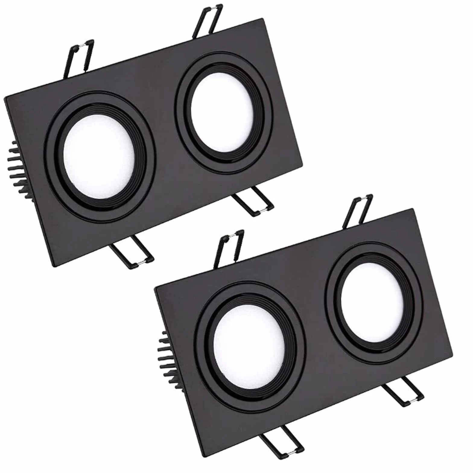 Zestaw prostokątnych reflektorów kardanowych 2,10 W 14 W 20 W 30 W 40 W 60 W, regulowany Downlight bez puszki, czarna lampa sufitowa gałka oczna, 6000K 4000K 3000K (10 W, neutralne światło)