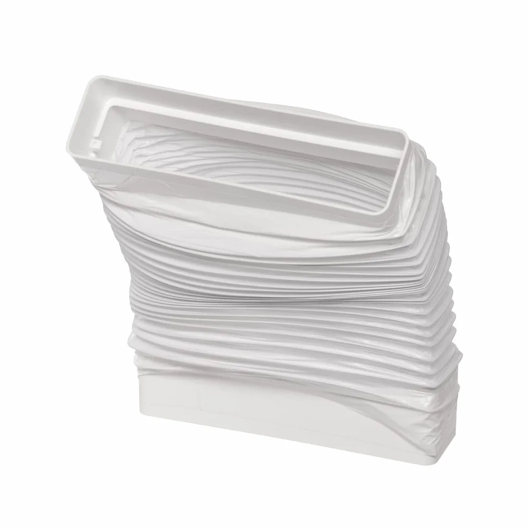 Prostokątny elastyczny wąż kanałowy PCW 220 x 55 mm, długość 50 cm, biały