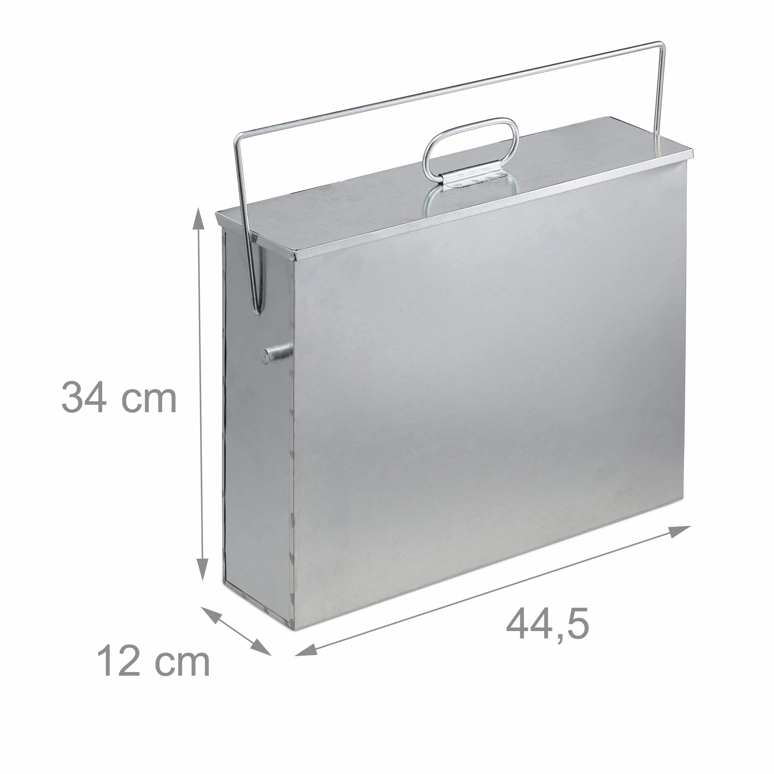Relaxdays Pojemnik na popiół 15 l stal ocynkowana z pokrywką kwadratowy