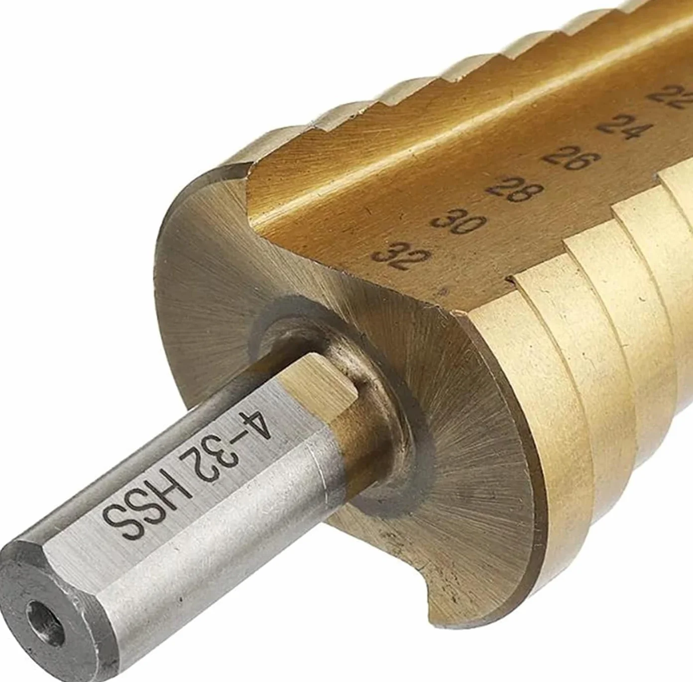 Wiertła do metalu, wiertło stopniowe z rowkiem spiralnym, 4-12/4-20/4-32 mm HSS 6542 wiertło stopniowe z chwytem trójkątnym, odpowiednie do wiercenia aluminium, blachy, stali nierdzewnej 304 (Materia