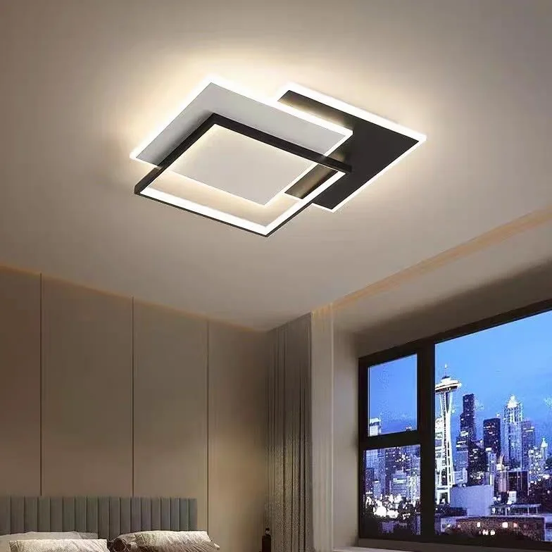 Nowoczesna lampa sufitowa LED z pilotem zdalnego sterowania do salonu, sypialni dziecięcej, jadalni (biała, średnica 50 cm)
