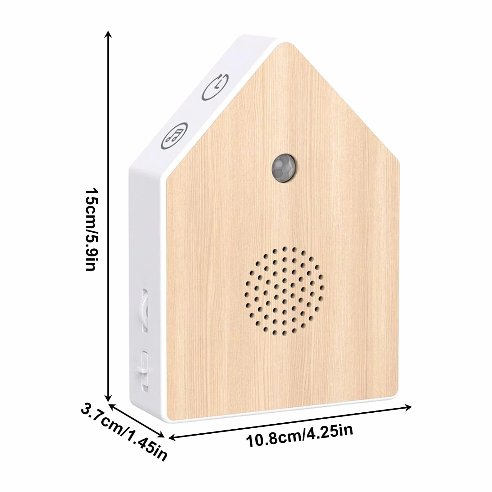 Sound Machine for Sleep – głośnik relaksacyjny z czujnikiem ruchu, pudełko do śpiewania ptaków z 4 dźwiękami do wyboru i regulowaną głośnością, kompaktowy głośnik ABS do domu, biura, hotelu, toalety