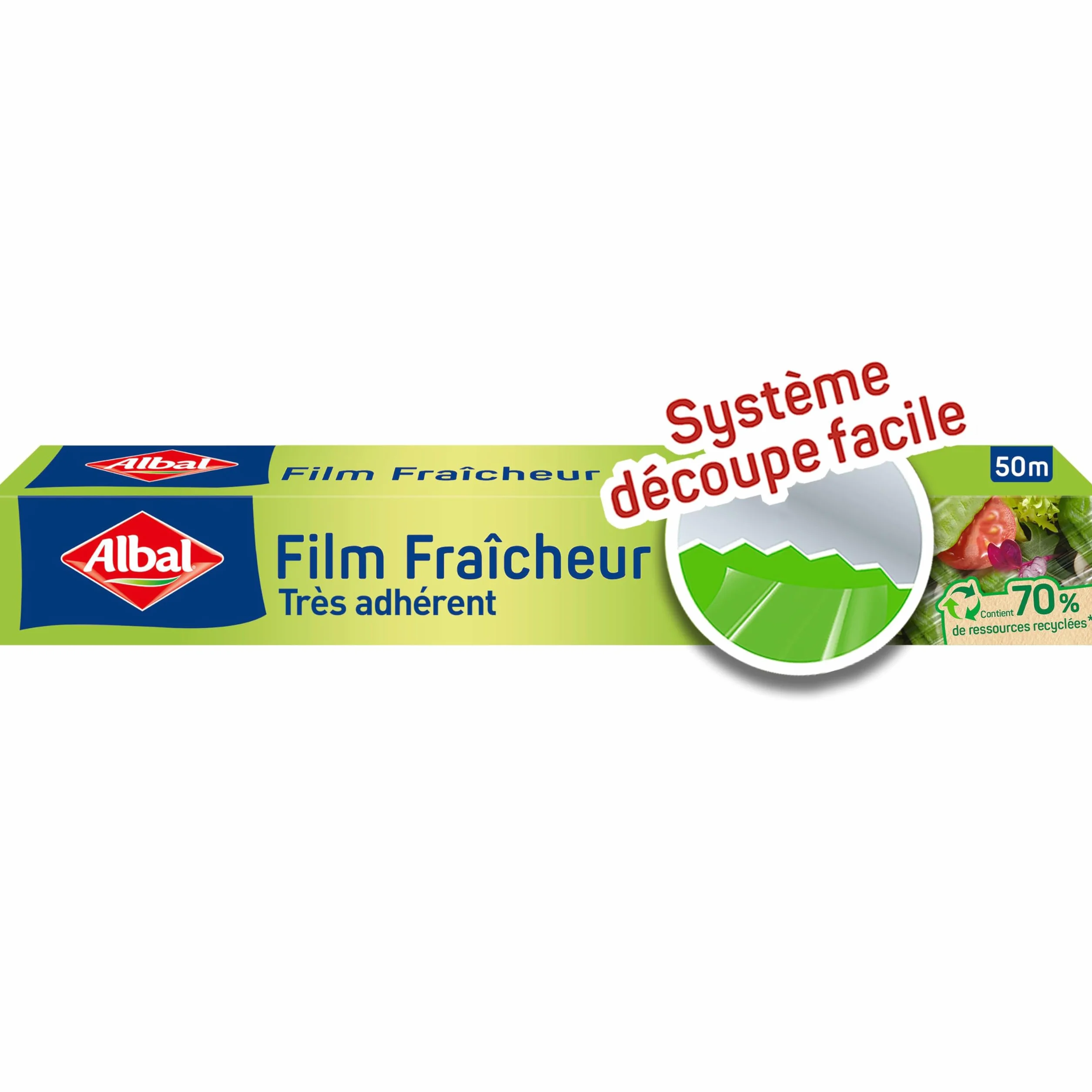 Albal - Folia Fresh 50m - Folia stretch - Zachowuje świeżość żywności - Przyczepność - 70% surowców pochodzących z recyklingu