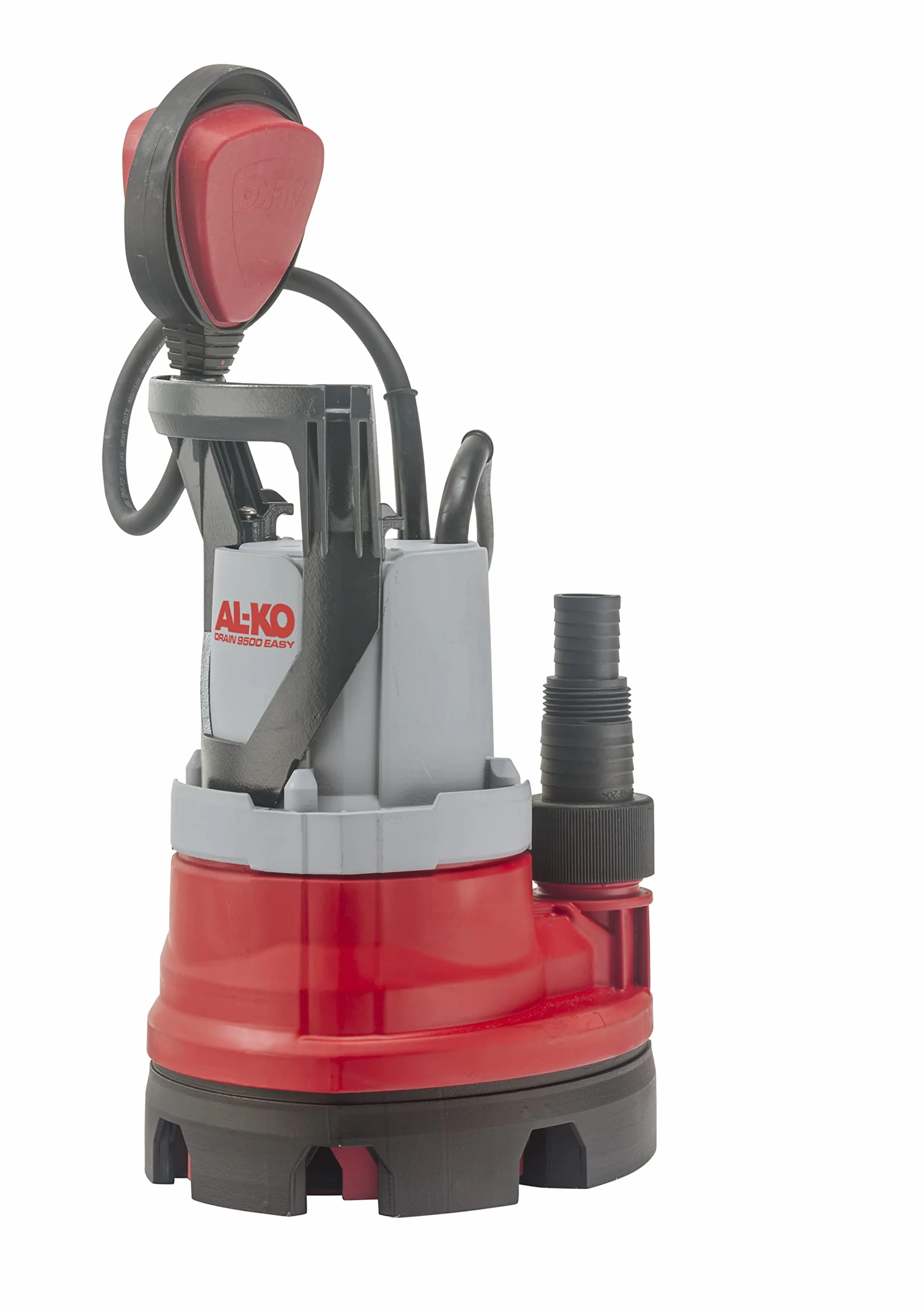 AL-KO Pompa zanurzeniowa do brudnej wody Drain 9500 Easy, moc silnika 300 W, maks. wysokość tłoczenia 6 m, maks. wydajność tłoczenia 8500 l/h, maks. wielkość ziarna 25 mm, czerwono-szaro-czarna