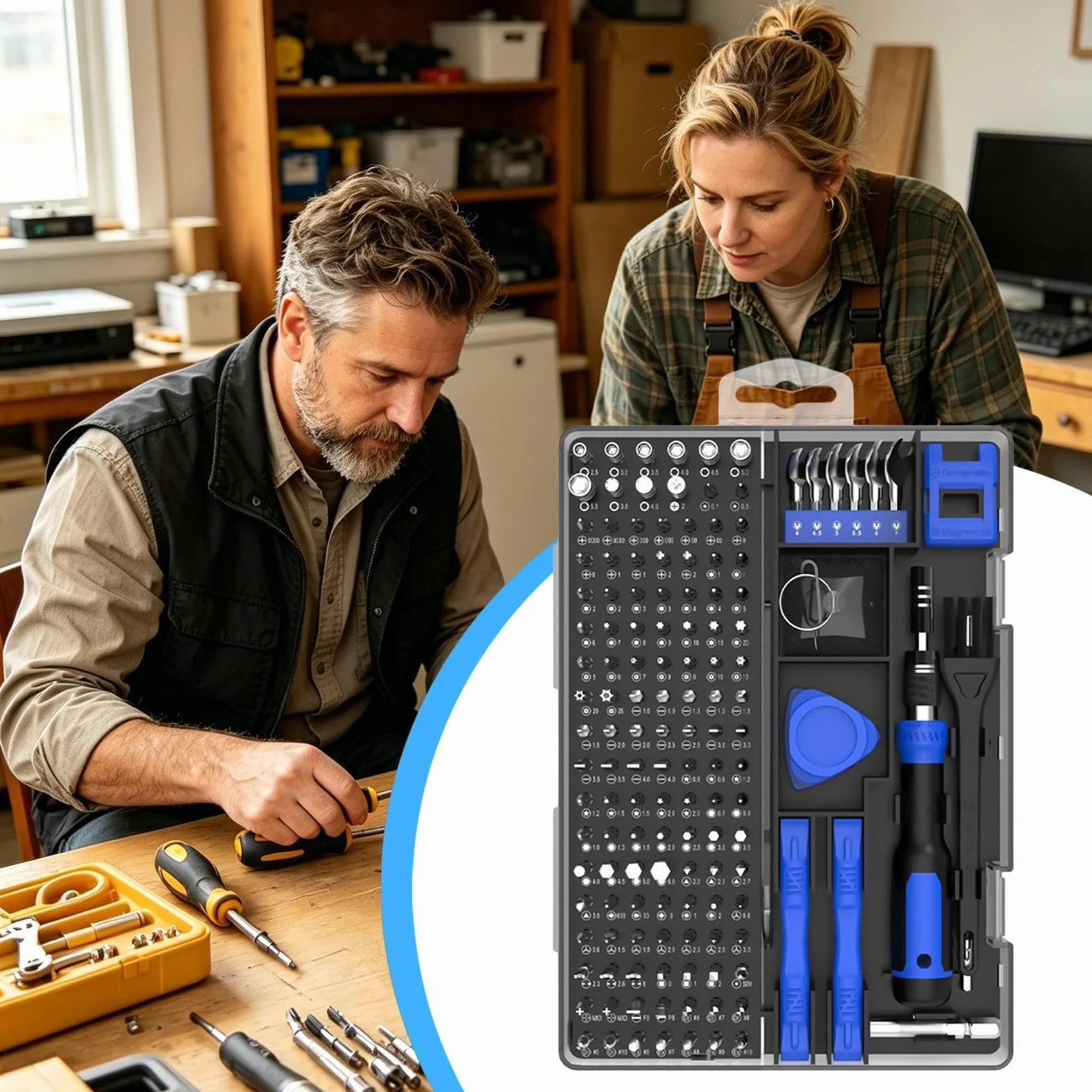 Zestaw wkrętaków precyzyjnych do elektroniki Ergonomiczne Narzędzie 160 W 1 | Zestaw wkrętaków do naprawy urządzeń Do warsztatu przemysłowego, komputera, laptopa, urządzeń