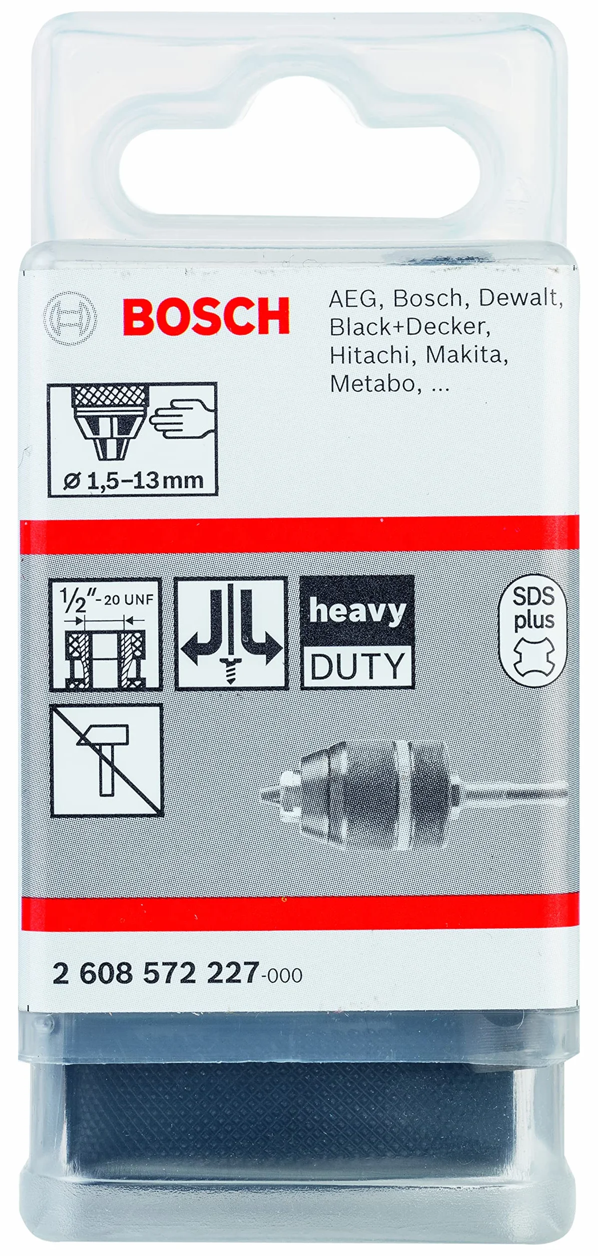 Bosch Professional 2608572227 Uchwyt, Czarny/Zielony, 1,5-13 mm