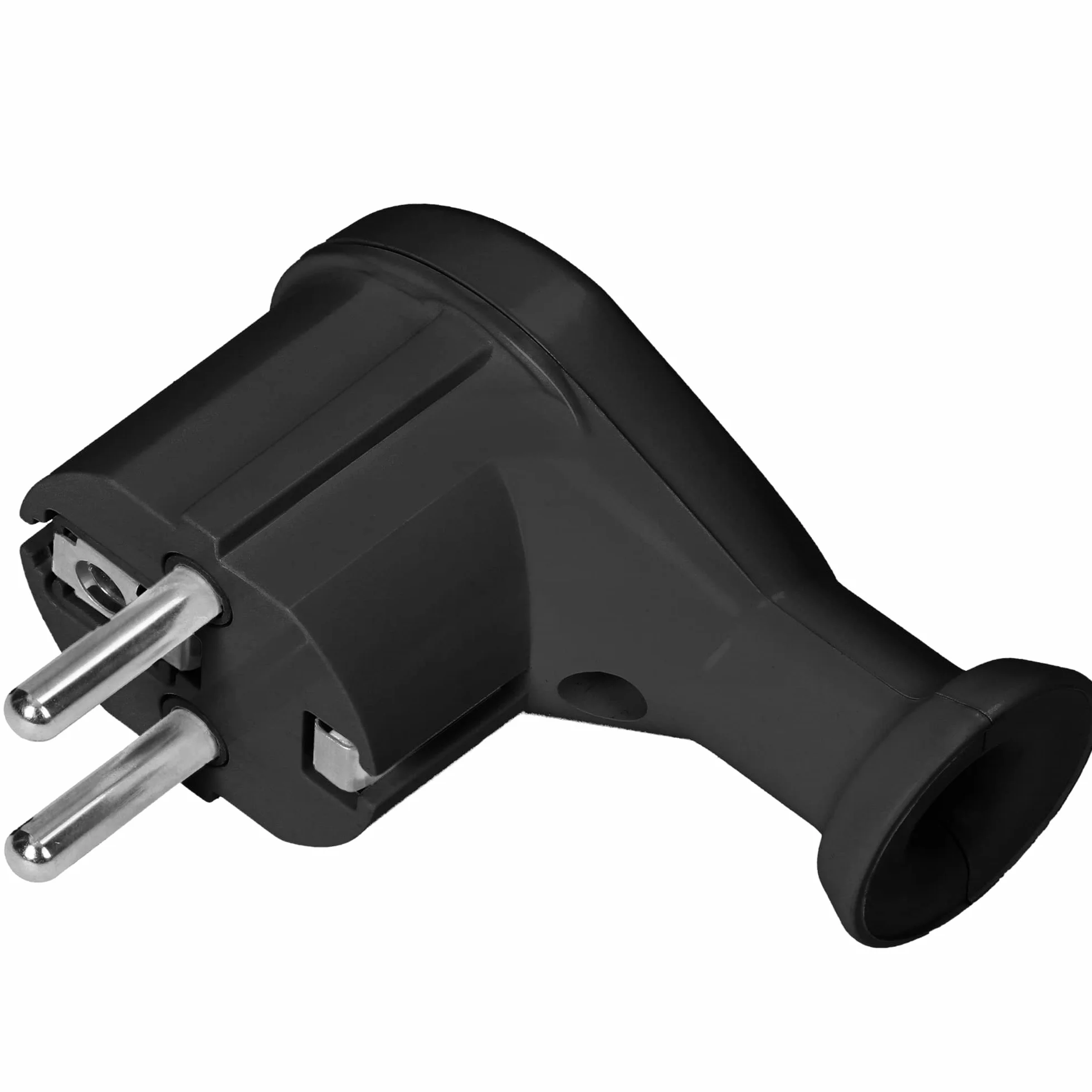 ORNO AE-13261 Wtyczka kątowa 230v Płaska Uni-Schuko Maksymalne obciążenie 16A (czarny)