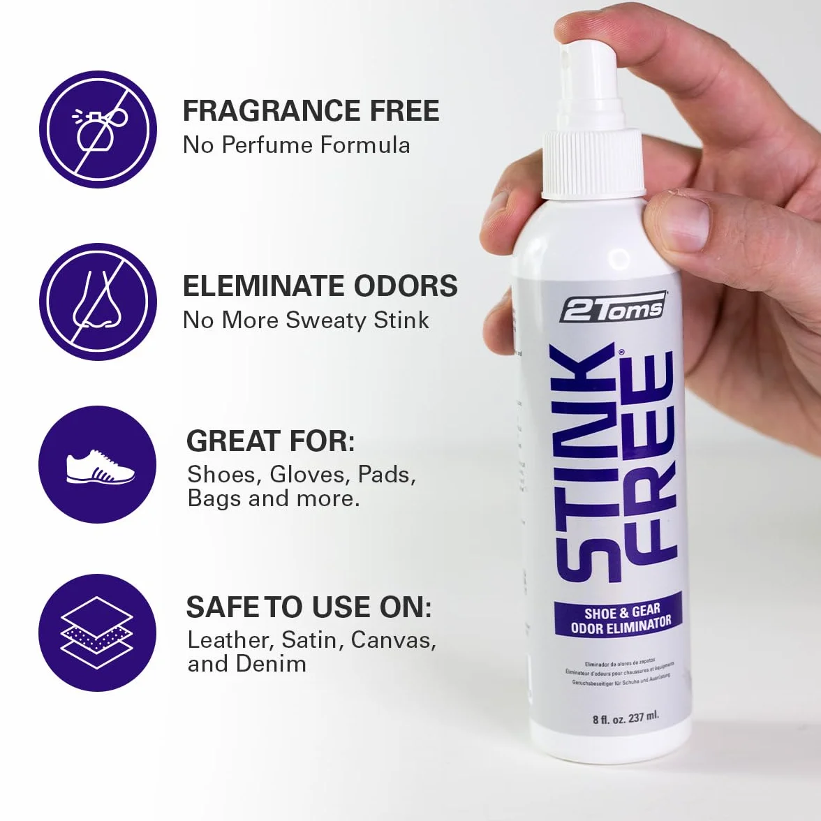 2Toms StinkFree Shoe Odor Eliminator Spray 236 ml