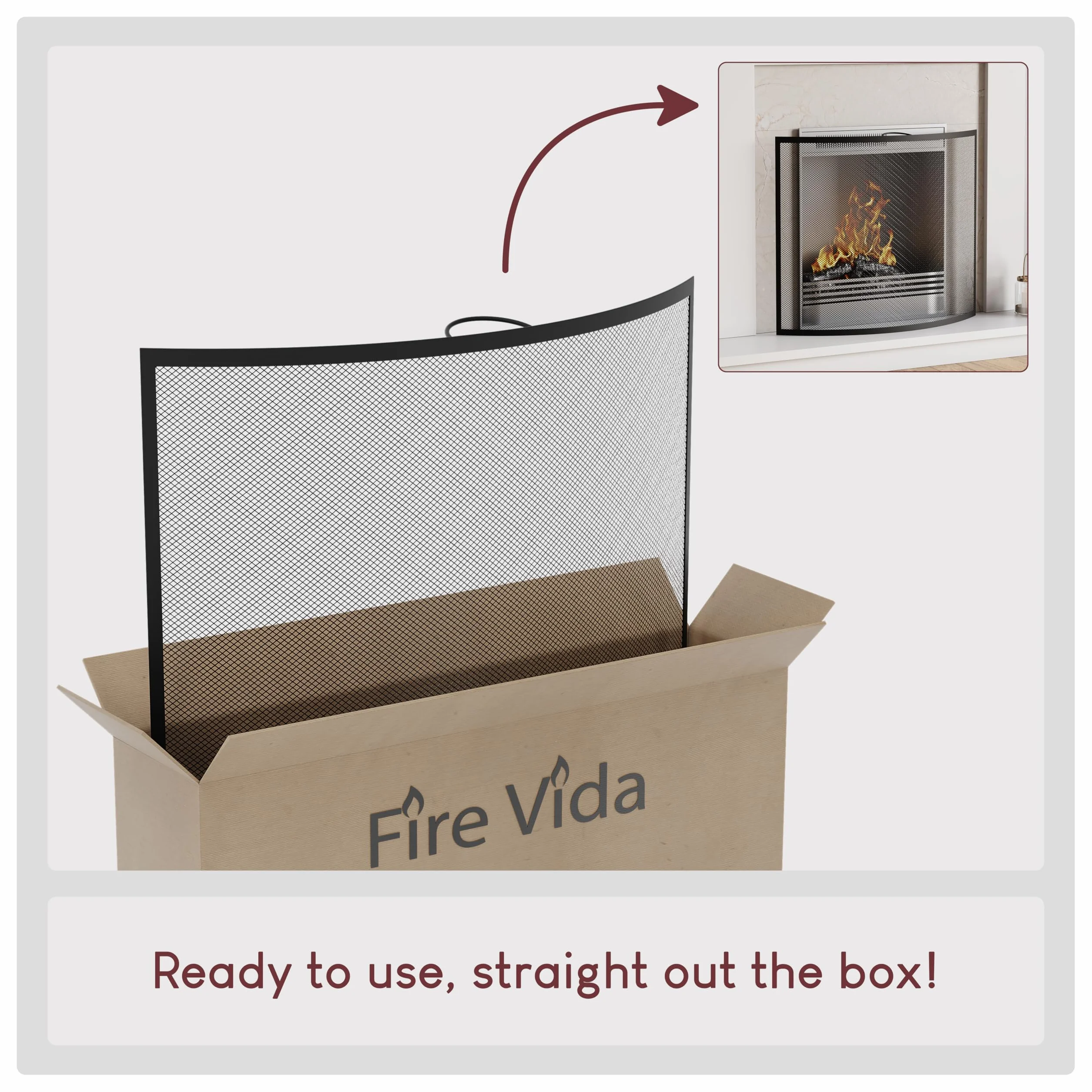 Fire Vida Buckton osłona przeciwpożarowa, metal, czarny