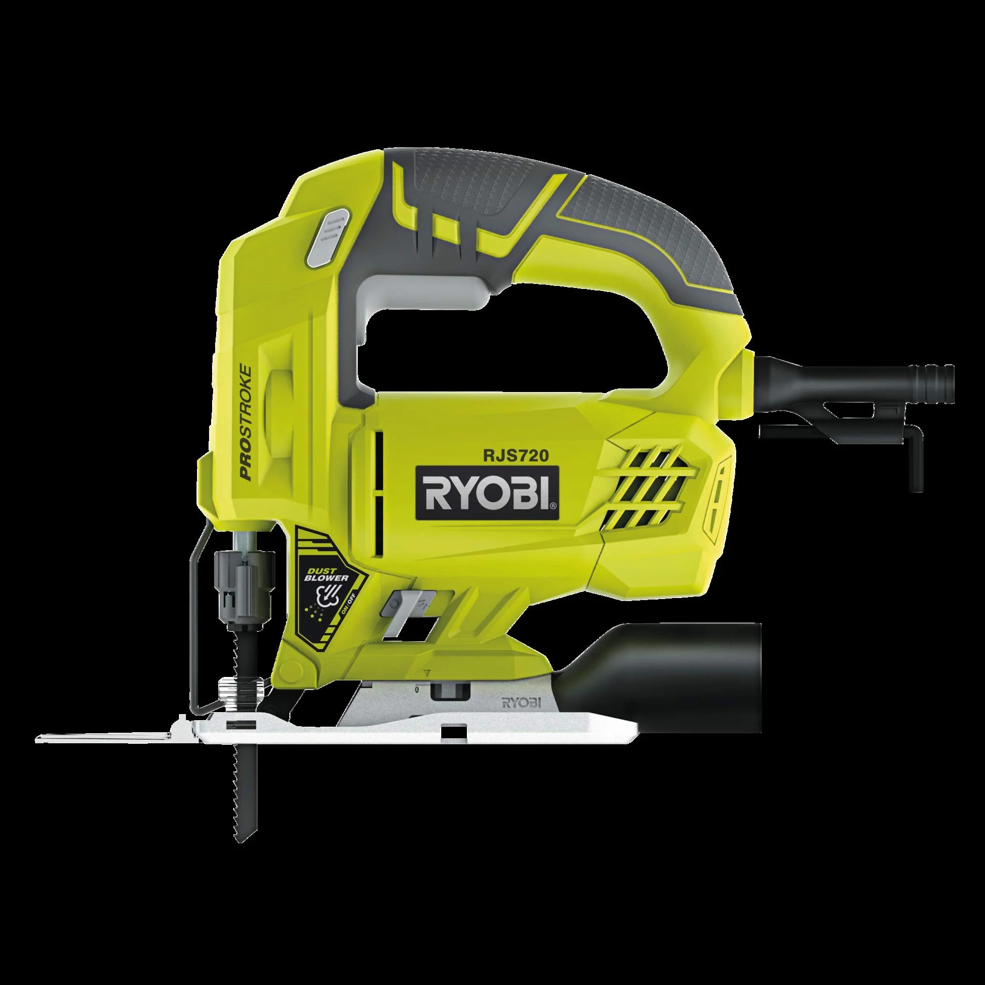 Ryobi Wyrzynarka RJS720-G (500 W, wysokość podnoszenia 19 mm, ergonomiczna konstrukcja, piła z prowadnicą, 1 brzeszczot piły, prędkość obrotowa biegu jałowego 0-3000 min-1) 5133002223