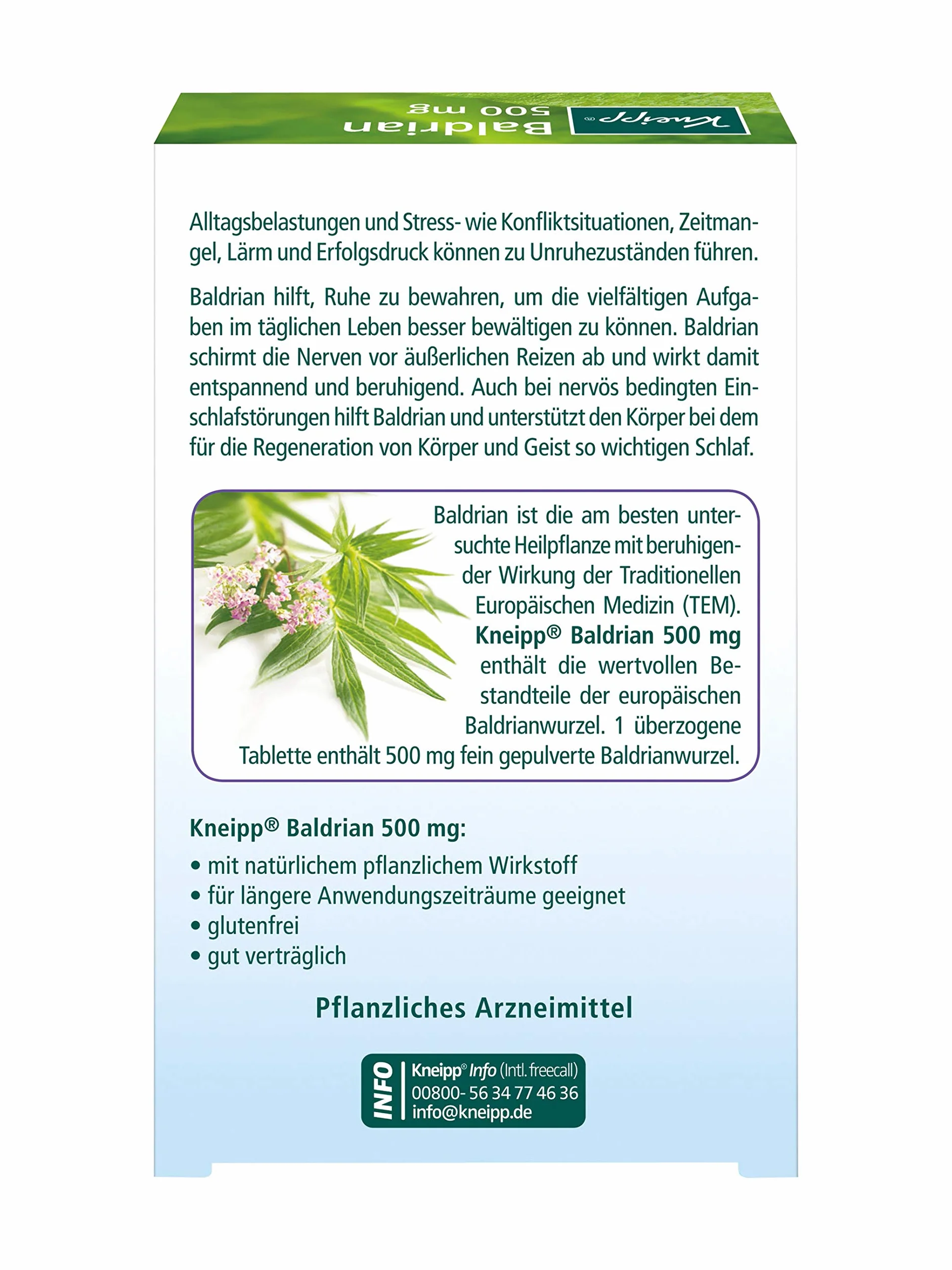 Kneipp Walerian 500 mg tabletki suplement diety na stres i zaburzenia zasypiania
