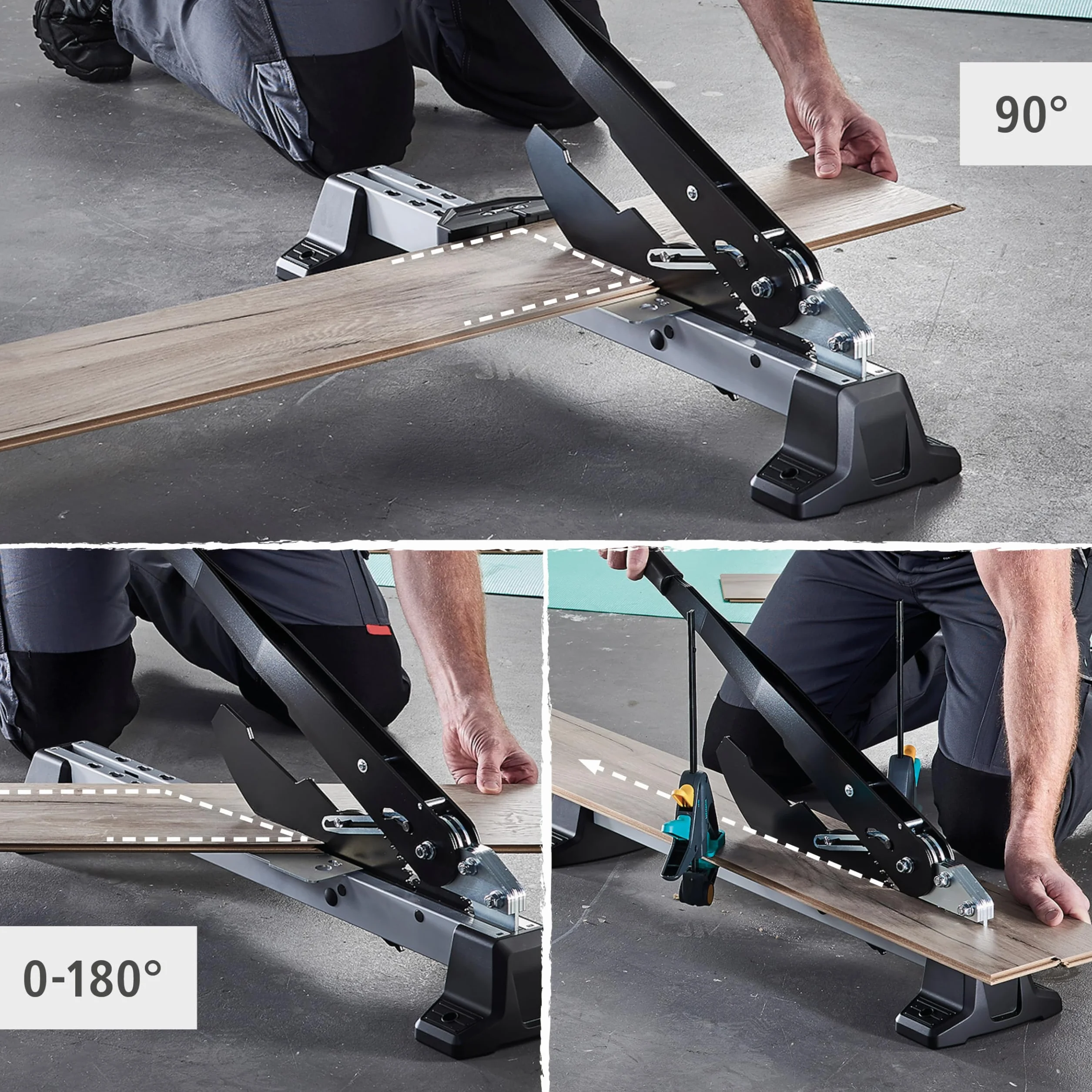 wolfcraft I Przecinarka do winylu i laminatu VLC 1000 I 6940000 I do podłóg winylowych, laminowanych i designerskich I do grubości materiału do 14 mm i szerokości 370 mm I również do desek podłogowych ze zintegrowaną izolacją akustyczną