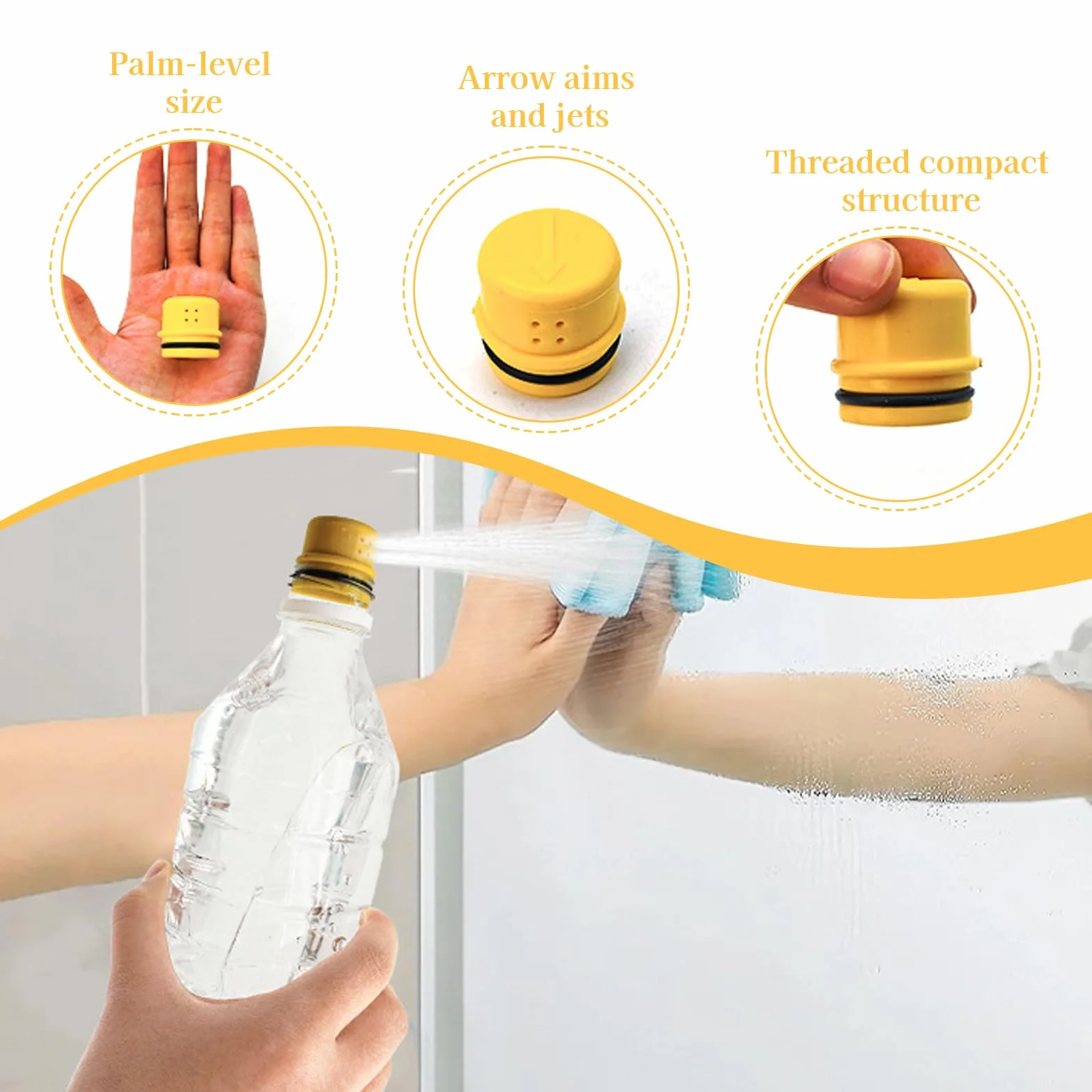 2 zatyczki do butelek, najmniejszy, przenośny bidet, nadaje się do prywatnego prysznica, mycia na świeżym powietrzu, podlewania kwiatów, zamiennik do wilgotnych chusteczek (mały + duży)
