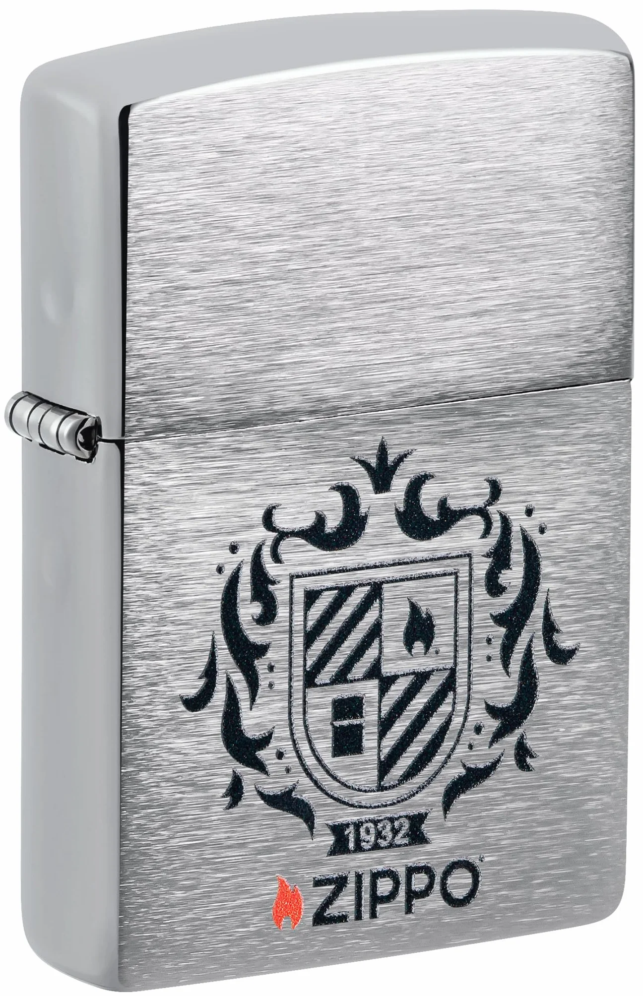 Zippo Zapalniczka Sztormowa, Wzór Heraldic Crest, Street Chrome z Kolorowym Nadrukiem, do Napełniania, Wielokrotnego Użytku, Odporna na Wiatr, Pudełko Prezentowe, Wyprodukowana w USA