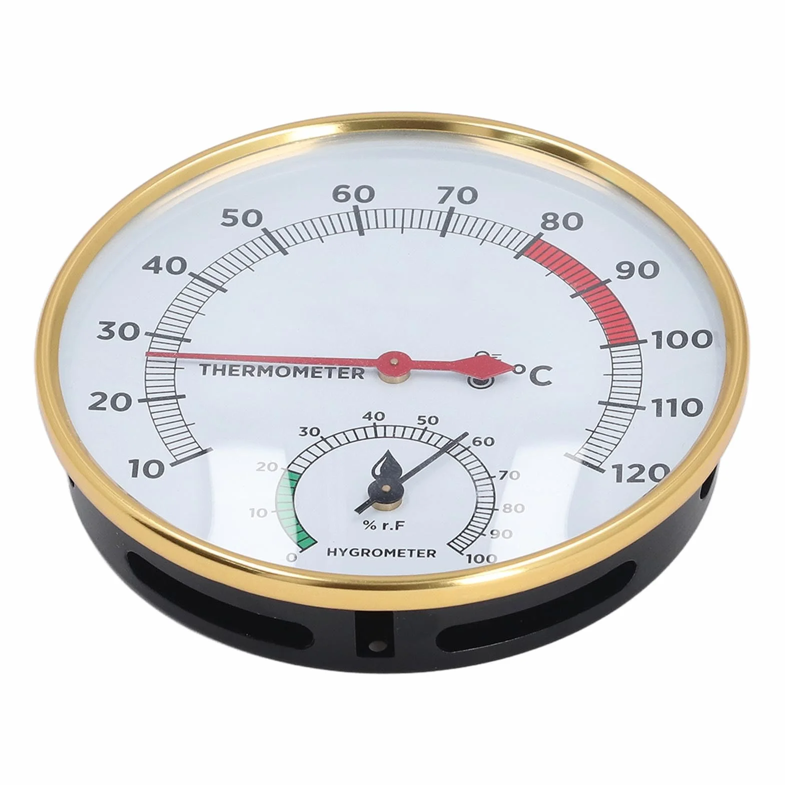 2 w 1 Sauna Higrothermograph, Wskaźnik Temperatury i Higrometr, Przezroczysty Szklany Wyświetlacz, Aluminiowy, Montowany na Ścianie, do Spa