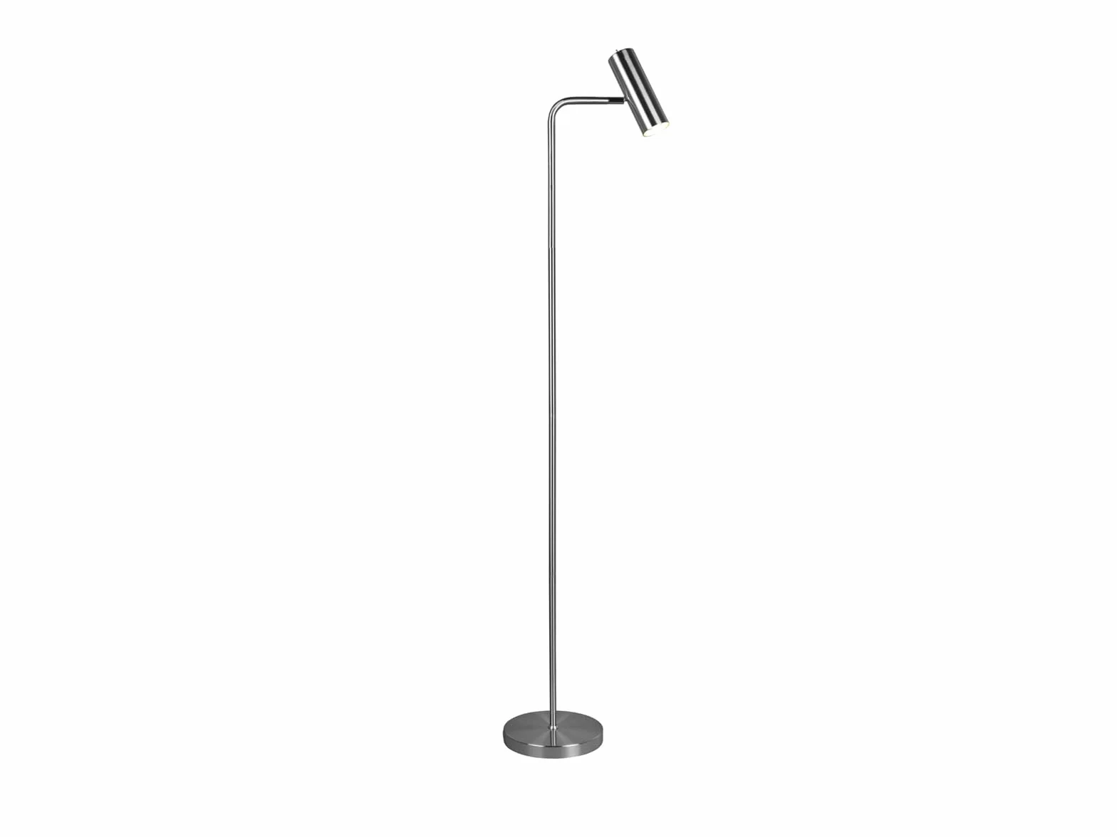 meineWunschleuchte Lampa stojąca z metalu w kolorze srebrnym matowym z regulowanym reflektorem, wysokość 151 cm