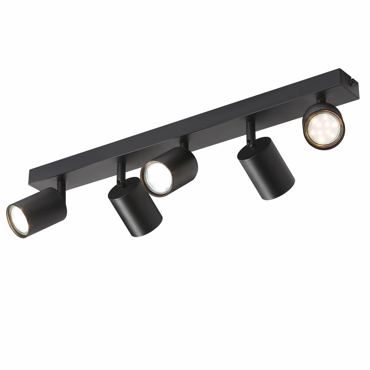 Lampa Sufitowa LED GU10 Obrotowa Czarny 5 Płomień Reflektor