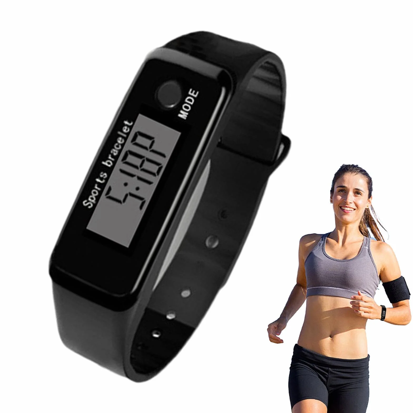 Uroczy wodoodporny zegarek krokowy Counter Fitness Tracker Smart Activity Pedometer z funkcją śledzenia kalorii i odległości, zegarek sportowy dla mężczyzn i kobiet, 1 sztuka