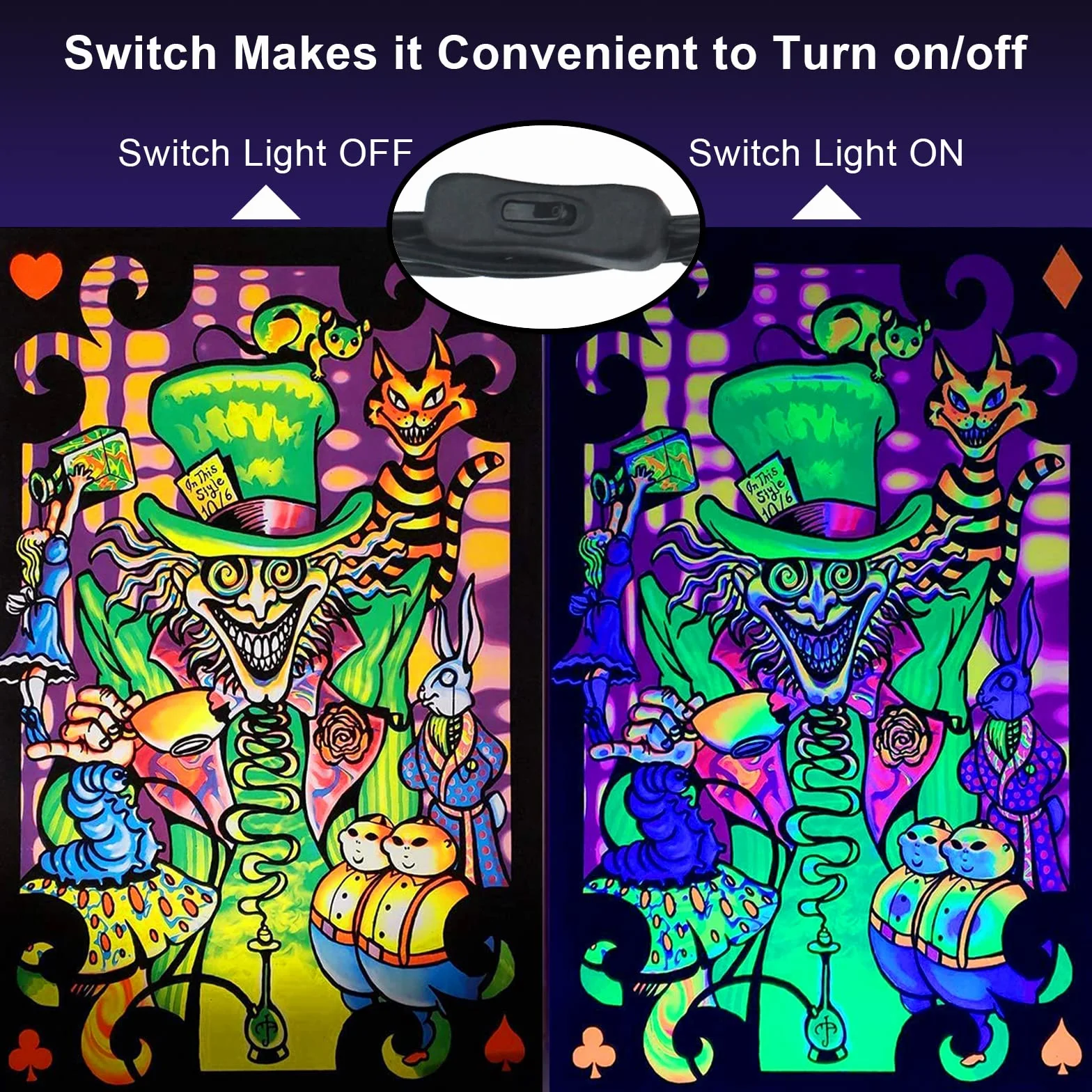 Eleganted Czarne światło, 2 sztuki, 5 W, USB UV, 395 nm, czarne światło, efekt świetlny, oświetlenie sceniczne z przełącznikiem, na Halloween, do klubu, na imprezę, dyskotekę