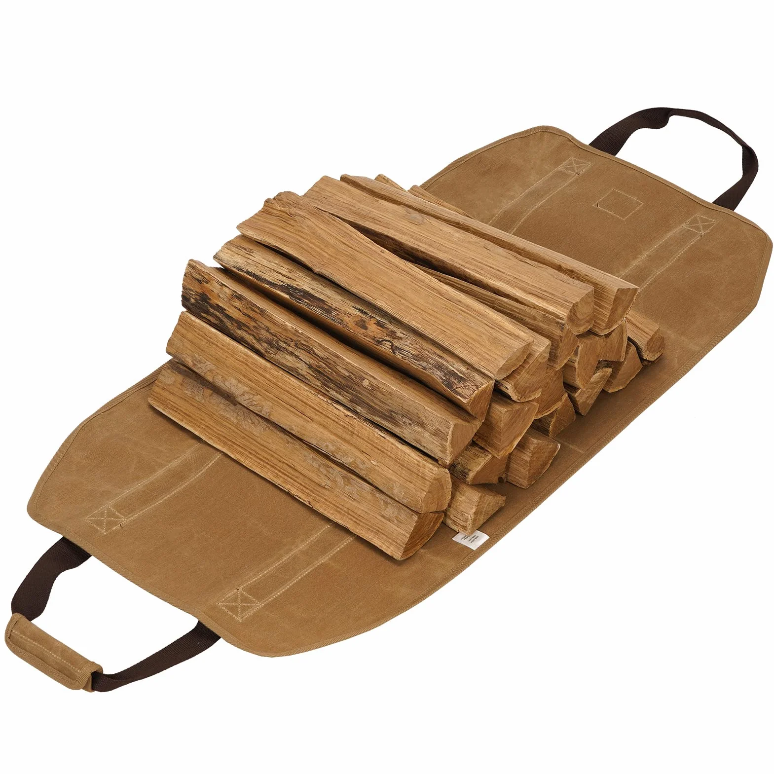 WILLOW WEAVE Torba na drewno opałowe, torba na drewno, uchwyt na drewno kominkowe, Khaki, 40 inches x 19 inches, Klasyczny