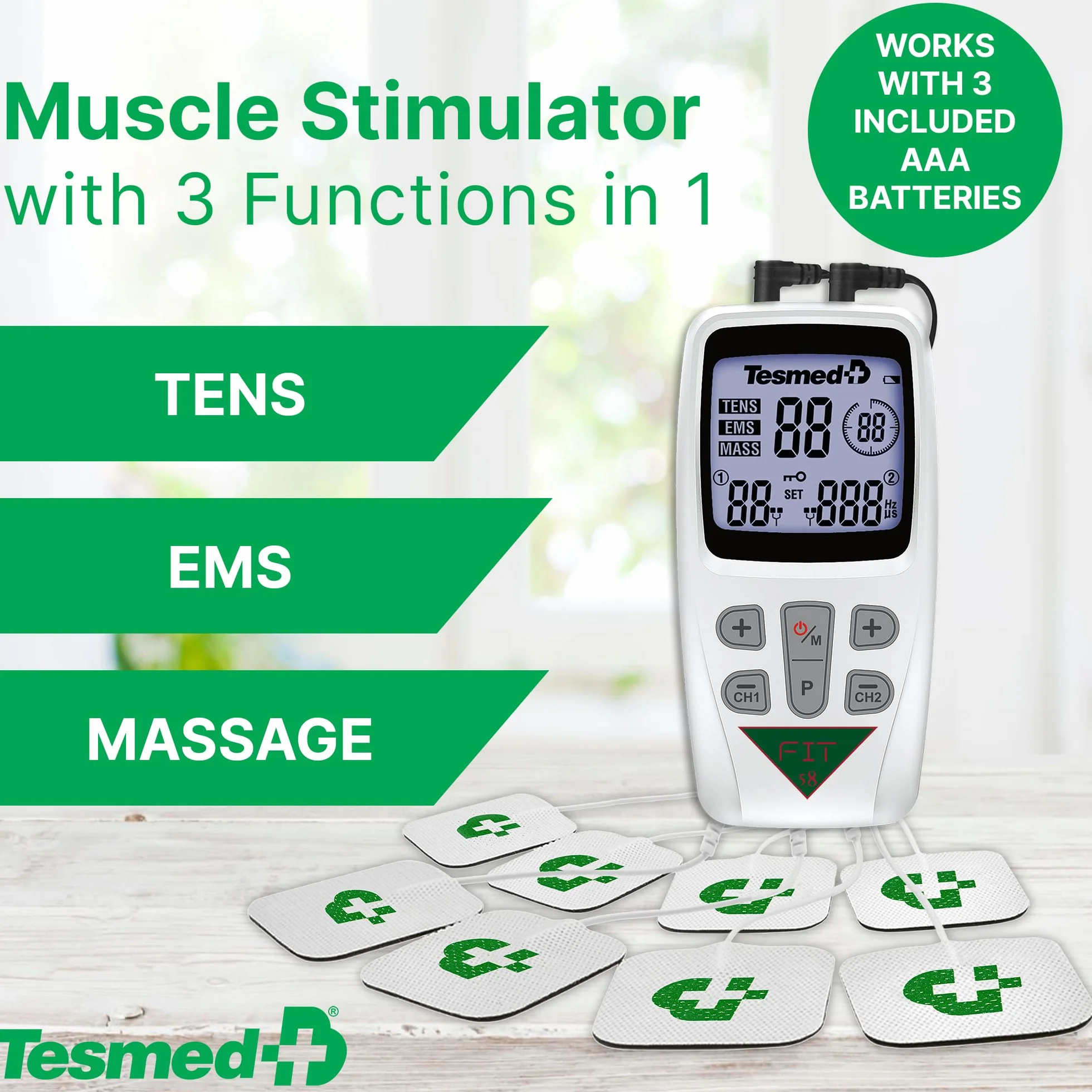 Tesmed FIT 5.8 elektrostymulator mięśni EMS TENS masaż 22 programy