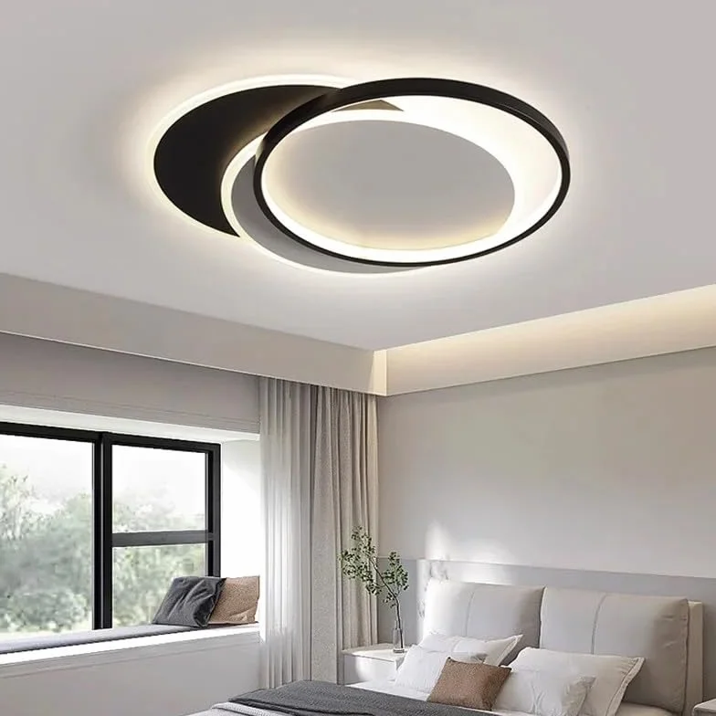 Nowoczesna lampa sufitowa LED z pilotem zdalnego sterowania do salonu, sypialni dziecięcej, jadalni (biała, średnica 50 cm)
