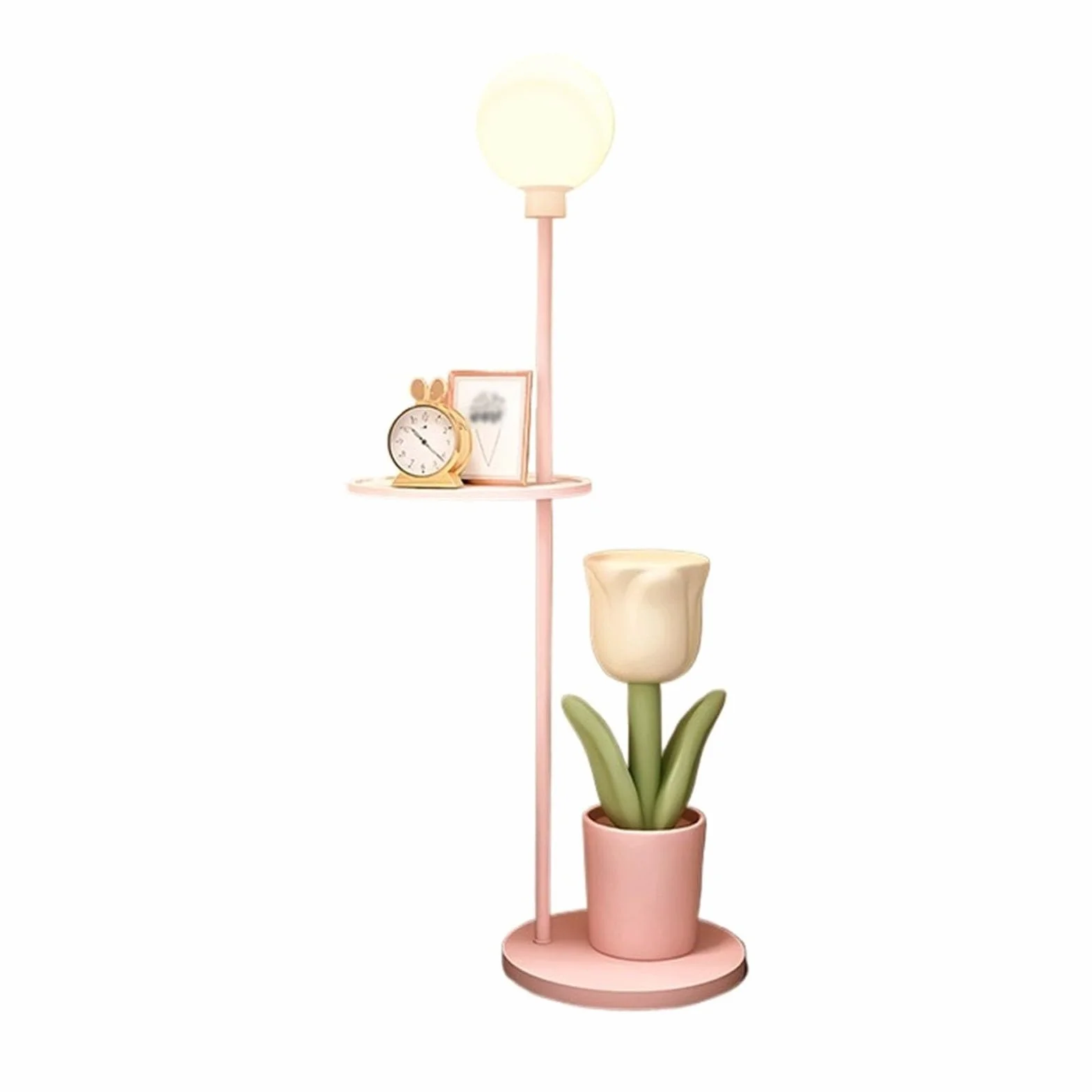 Lampa podłogowa ze stolikiem Zestaw stołowy i lampowy, lampka nocna do czytania, nowoczesny stolik końcowy z lampą podłogową do salonu, gabinetu, sypialni Lampa podłogowa ze stolikiem(Pink)
