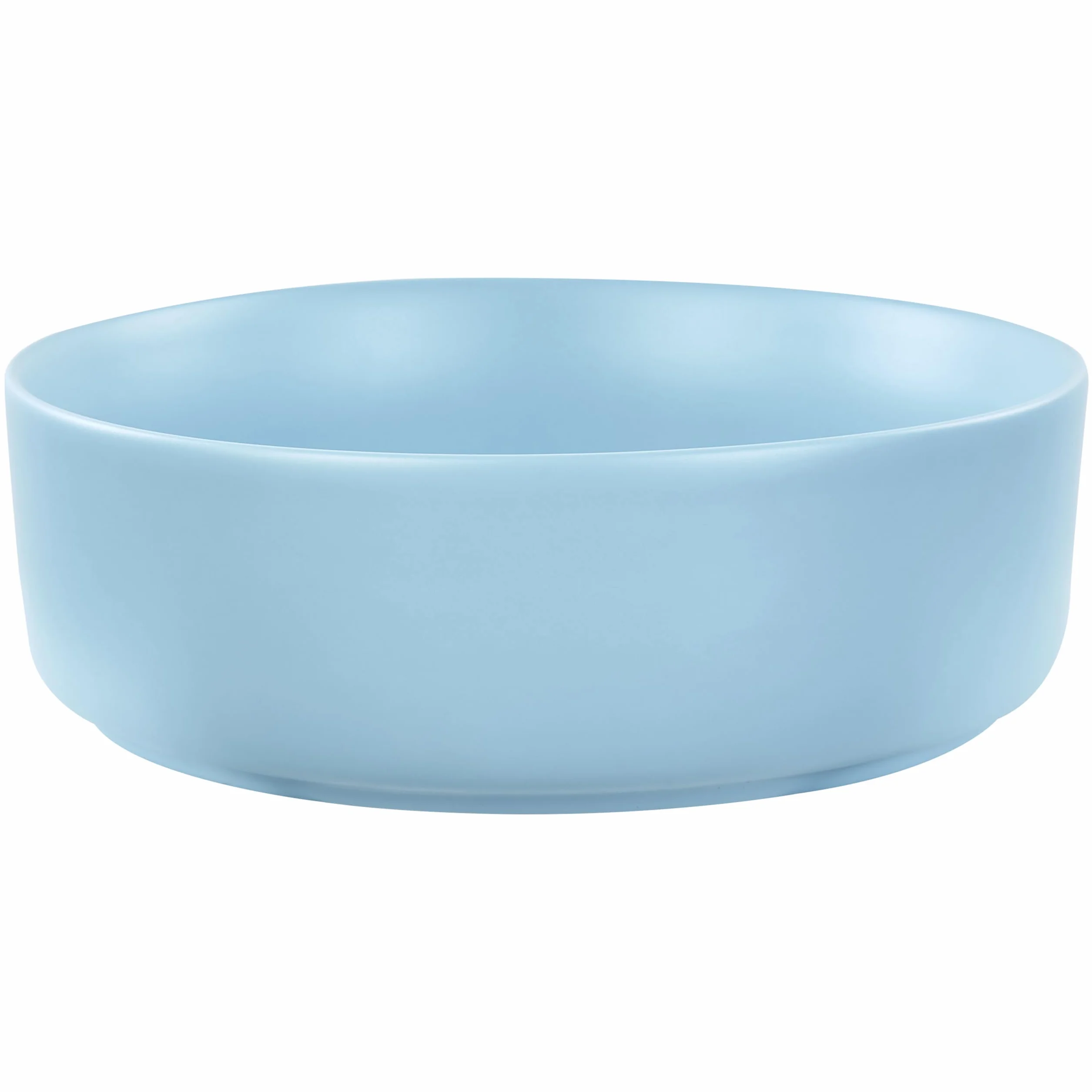Umywalka łazienkowa nablatowa ceramiczna mat okrągła 37 cm niebieska Gudar
